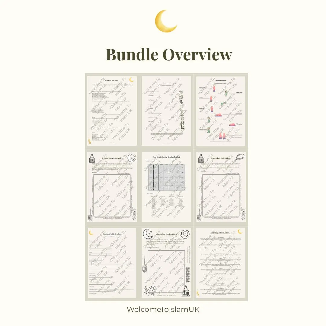 Beginner Islam Bundle | Wudu Guide, Salah Guide, Qur’an Tracker, Duas | New Muslim & Revert Printable Study Pack - image 4