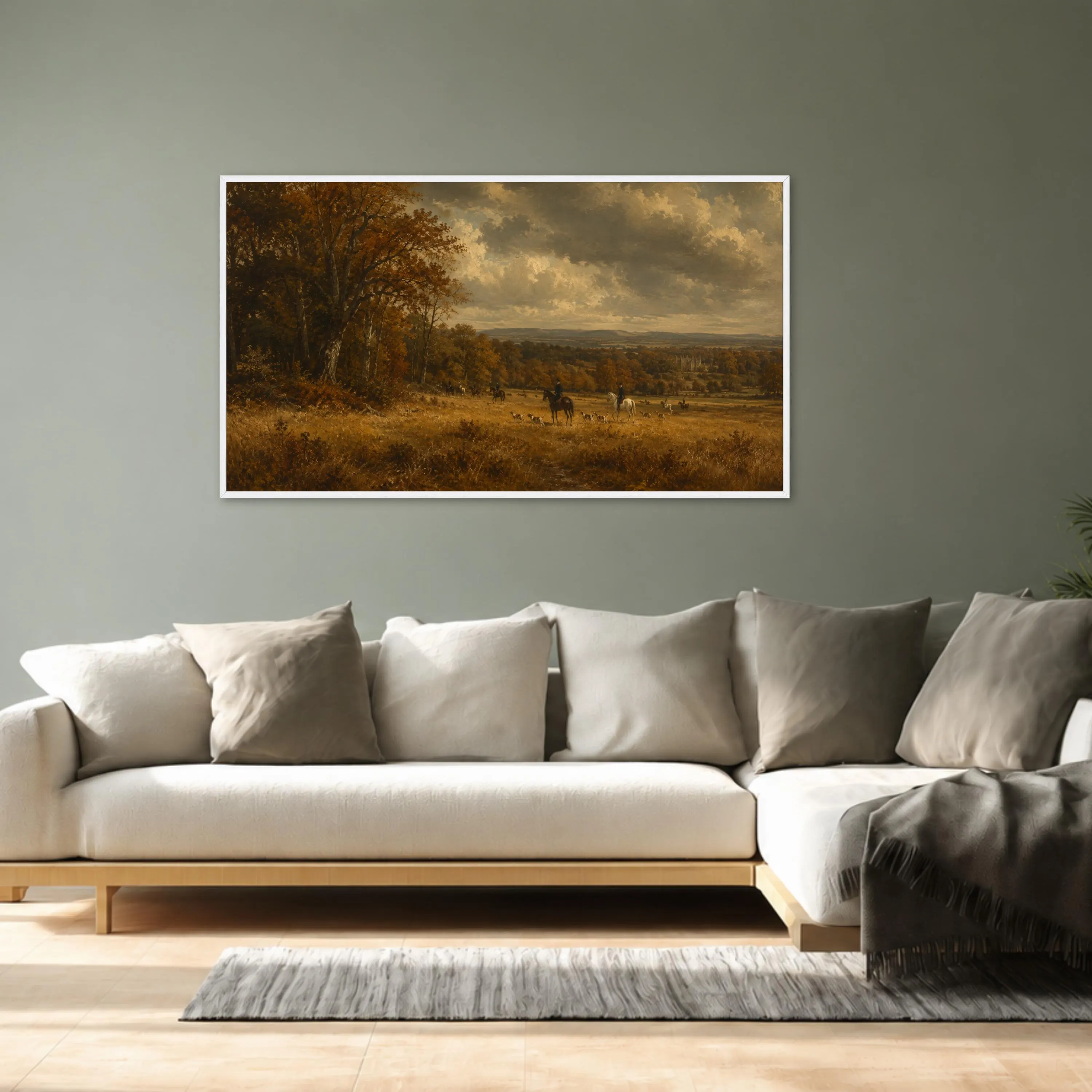 Vintage Autumn Landscape Canvas Print, Rustic Wall Art Featuring a Beautiful Hunting Scene in Warm Earthy Tones for Home Decor - image 5