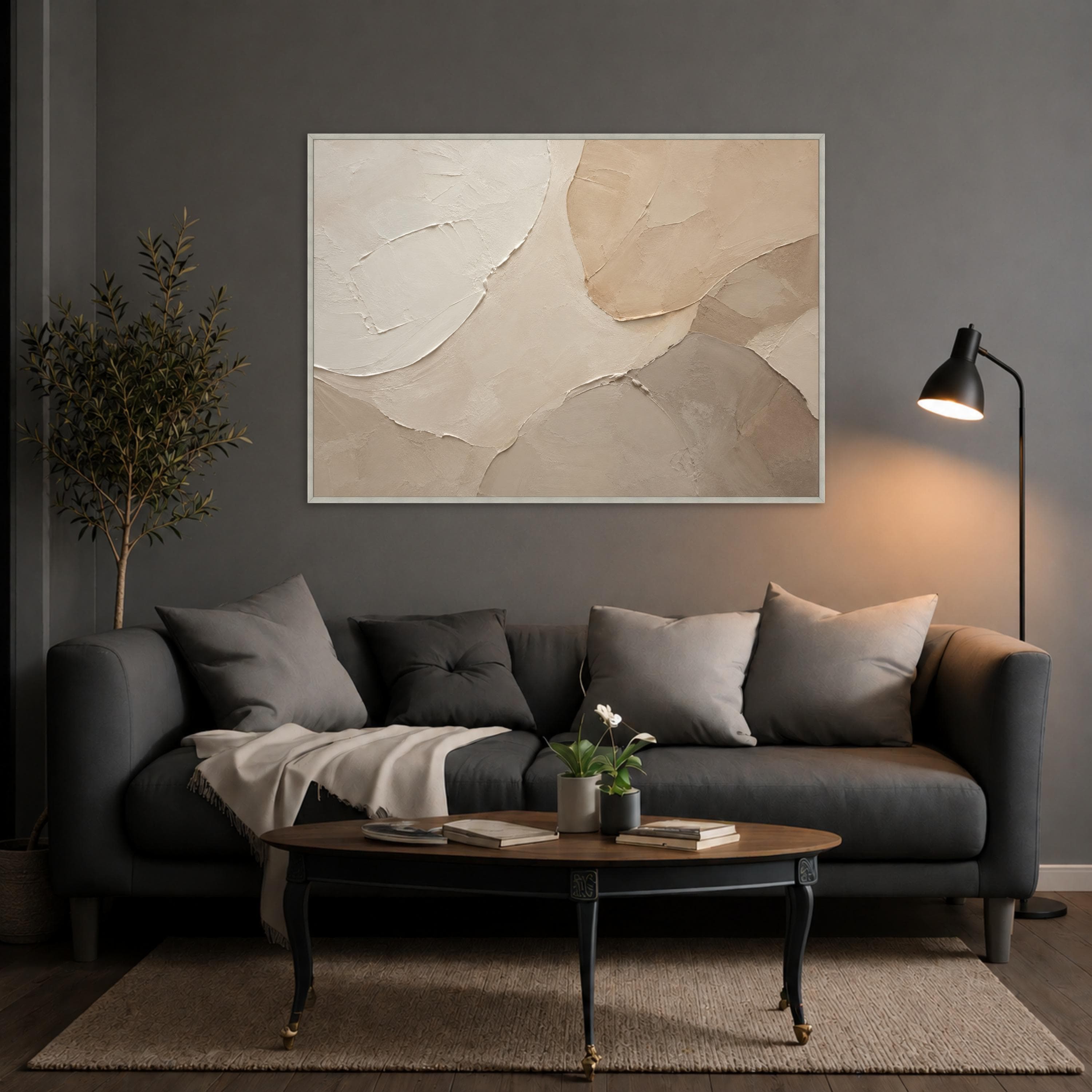Minimalist Beige Canvas Print, Modern Abstract Wall Art for Home and Office Decor, Neutral Tones for Living Room, beige wall art - image 5
