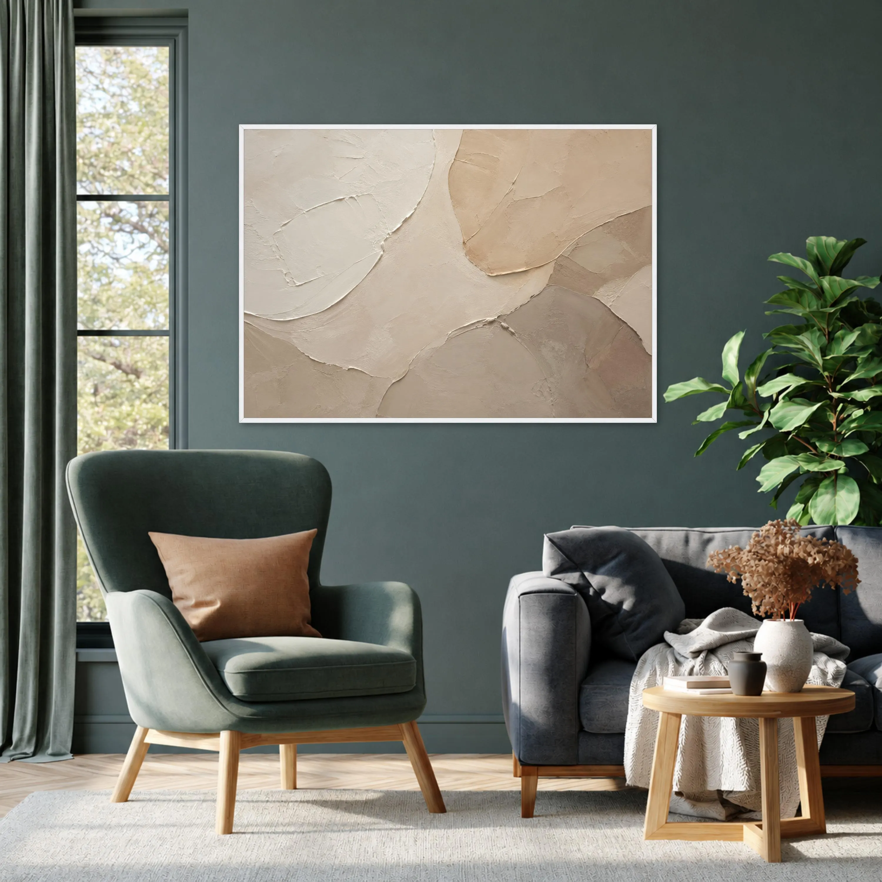 Minimalist Beige Canvas Print, Modern Abstract Wall Art for Home and Office Decor, Neutral Tones for Living Room, beige wall art - image 4