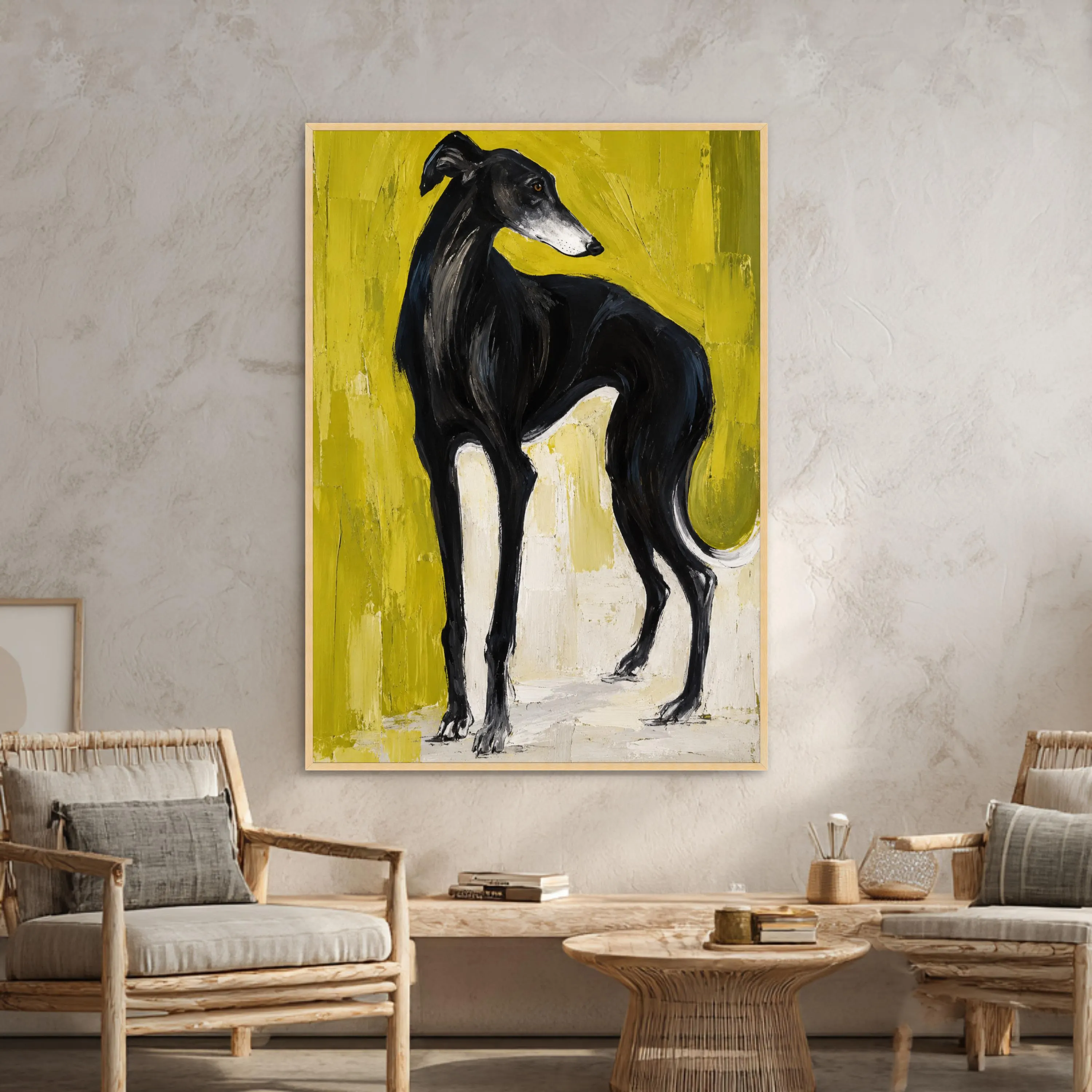 Black Greyhound Canvas Print, Modern Dog Wall Art for Pet Lovers, Stylish Home Decor Featuring Unique Animal Artwork, greyhound art - image 4