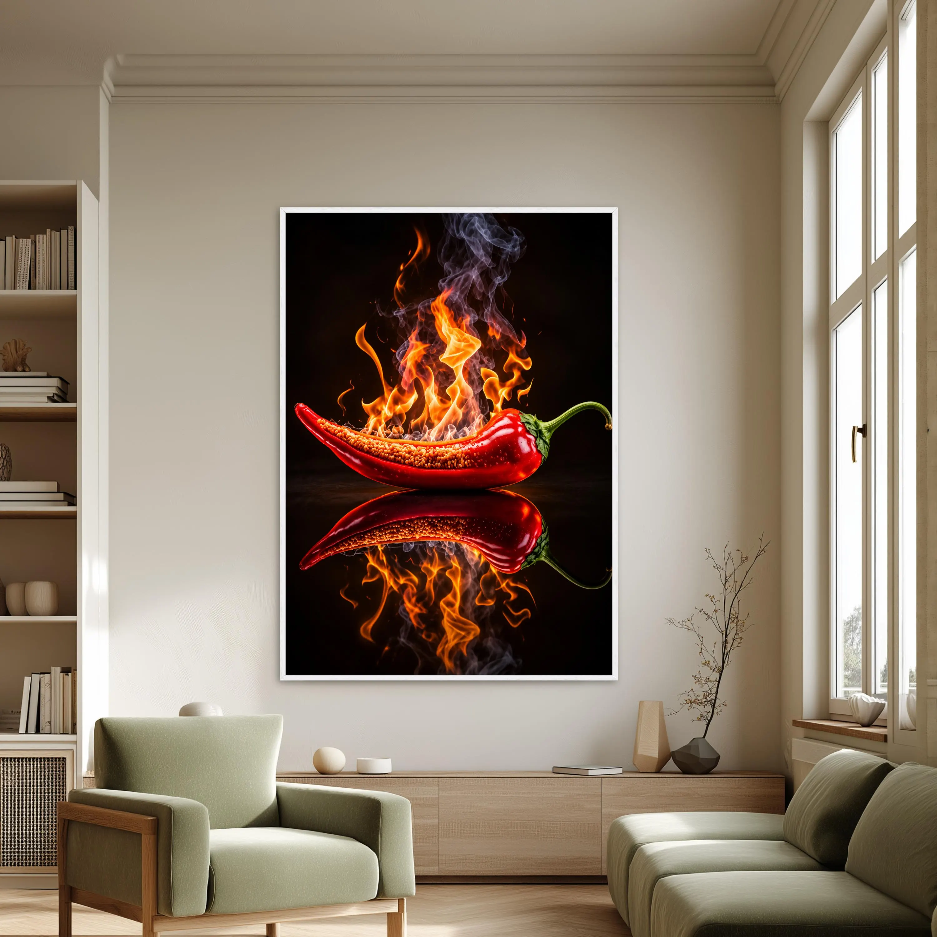 Fiery Red Chili Pepper Canvas Print, Vibrant Wall Art for Kitchen Decor, Spicy Culinary Artwork for Food Lovers, chili pepper art - image 5