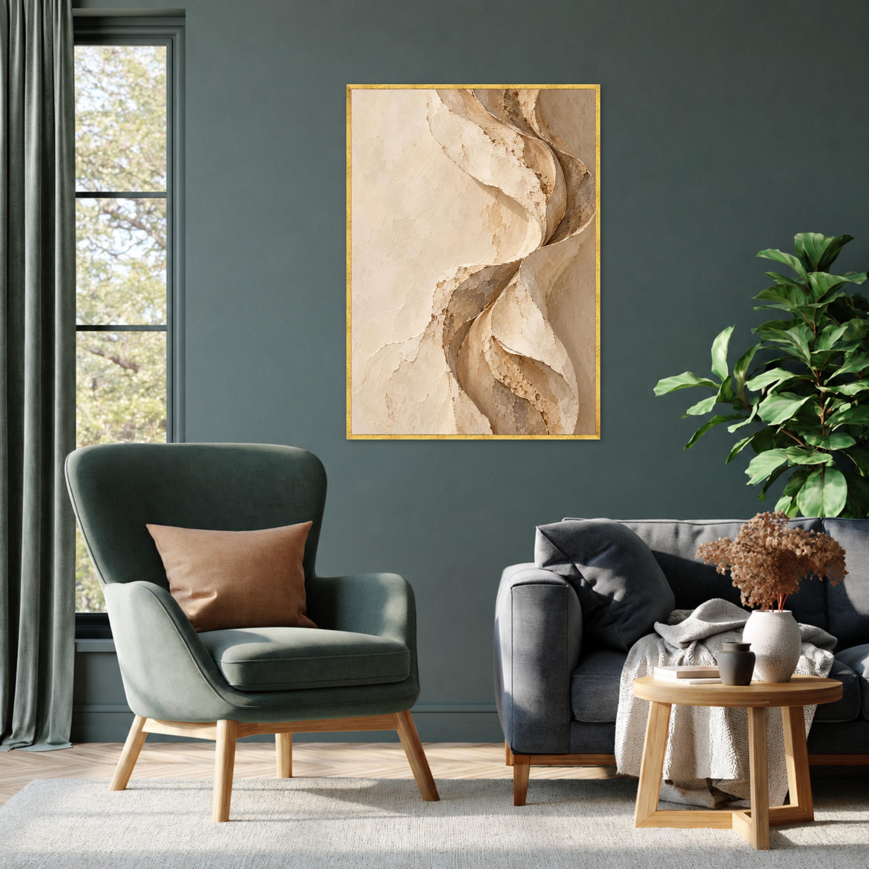 Elegant Neutral Canvas Print, Abstract Wall Art with Organic Shapes, Modern Decor for Living Room or Office, Minimalist Style - image 4