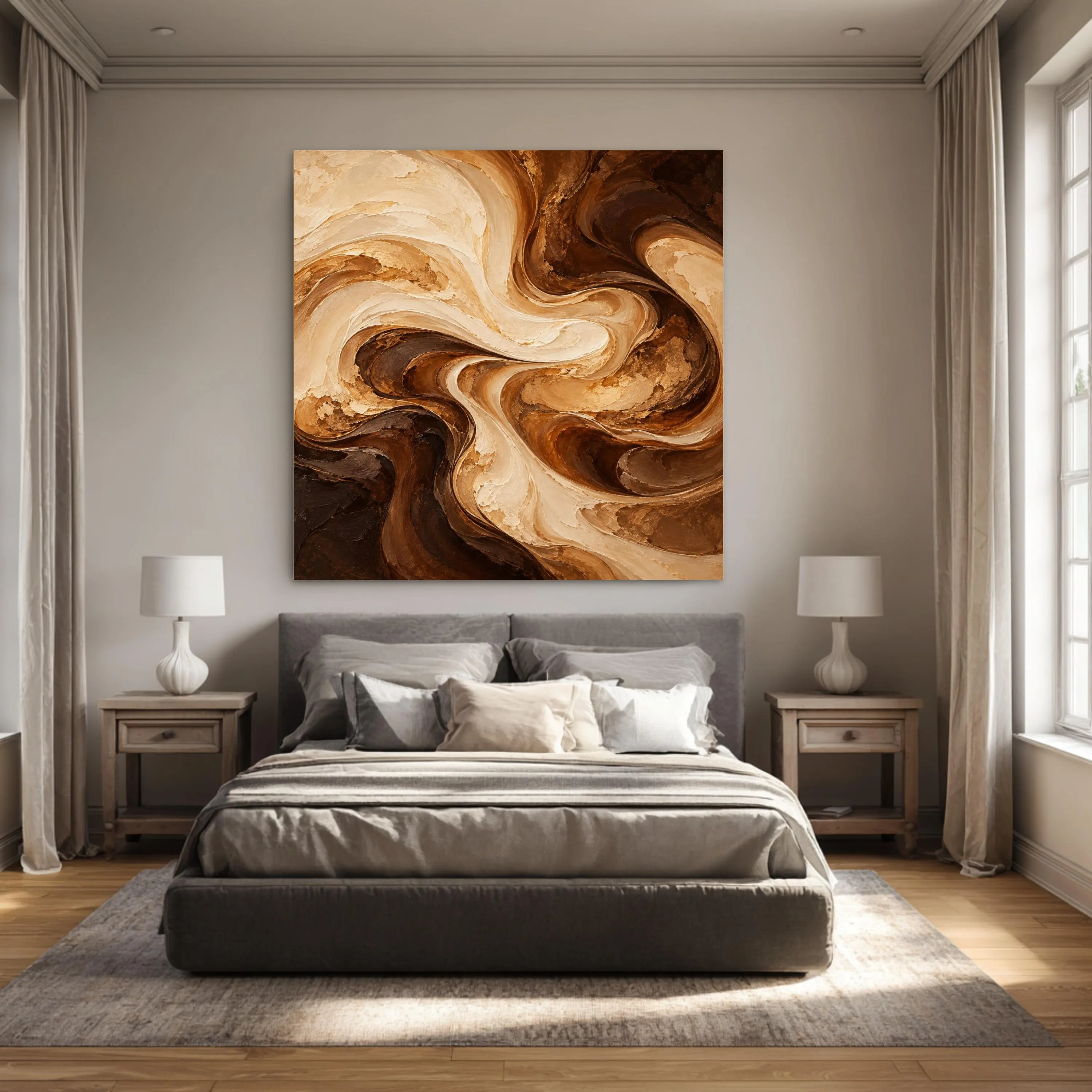 Modern Abstract Canvas Print, Swirling Warm Tones Wall Art for Living Room or Office Decor, Contemporary Home Aesthetic, abstract wall art - image 5