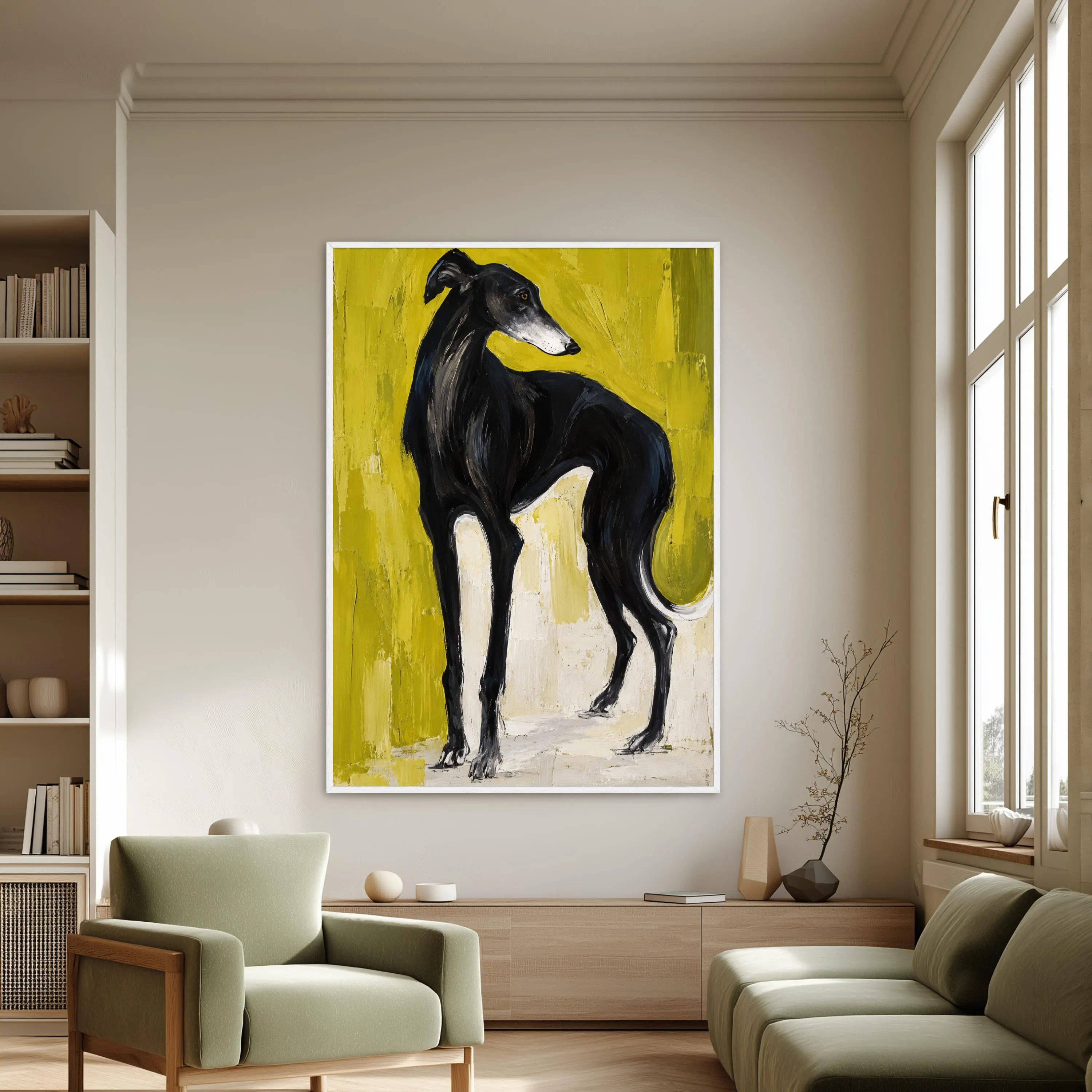 Black Greyhound Canvas Print, Modern Dog Wall Art for Pet Lovers, Stylish Home Decor Featuring Unique Animal Artwork, greyhound art - image 5