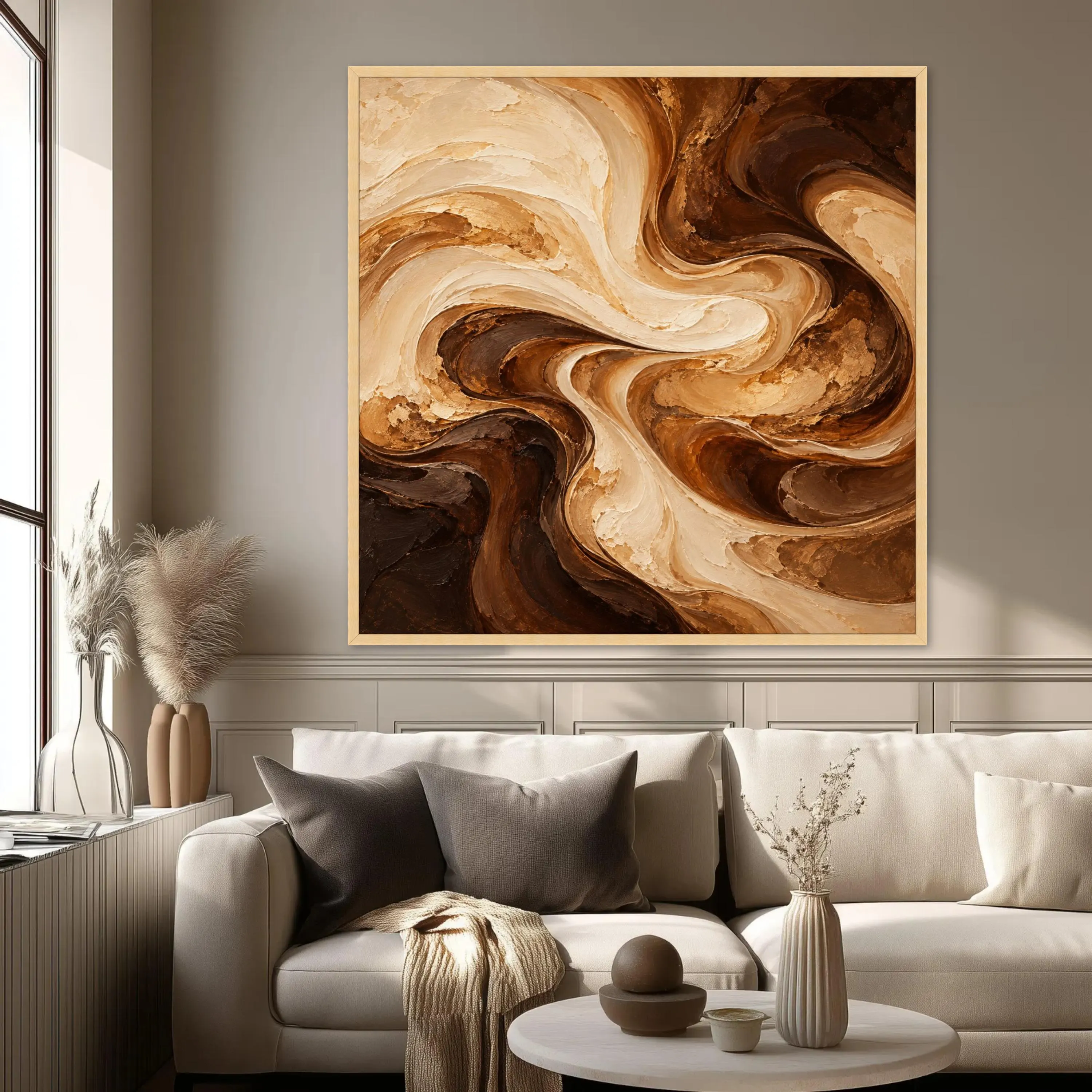 Modern Abstract Canvas Print, Swirling Warm Tones Wall Art for Living Room or Office Decor, Contemporary Home Aesthetic, abstract wall art - image 4