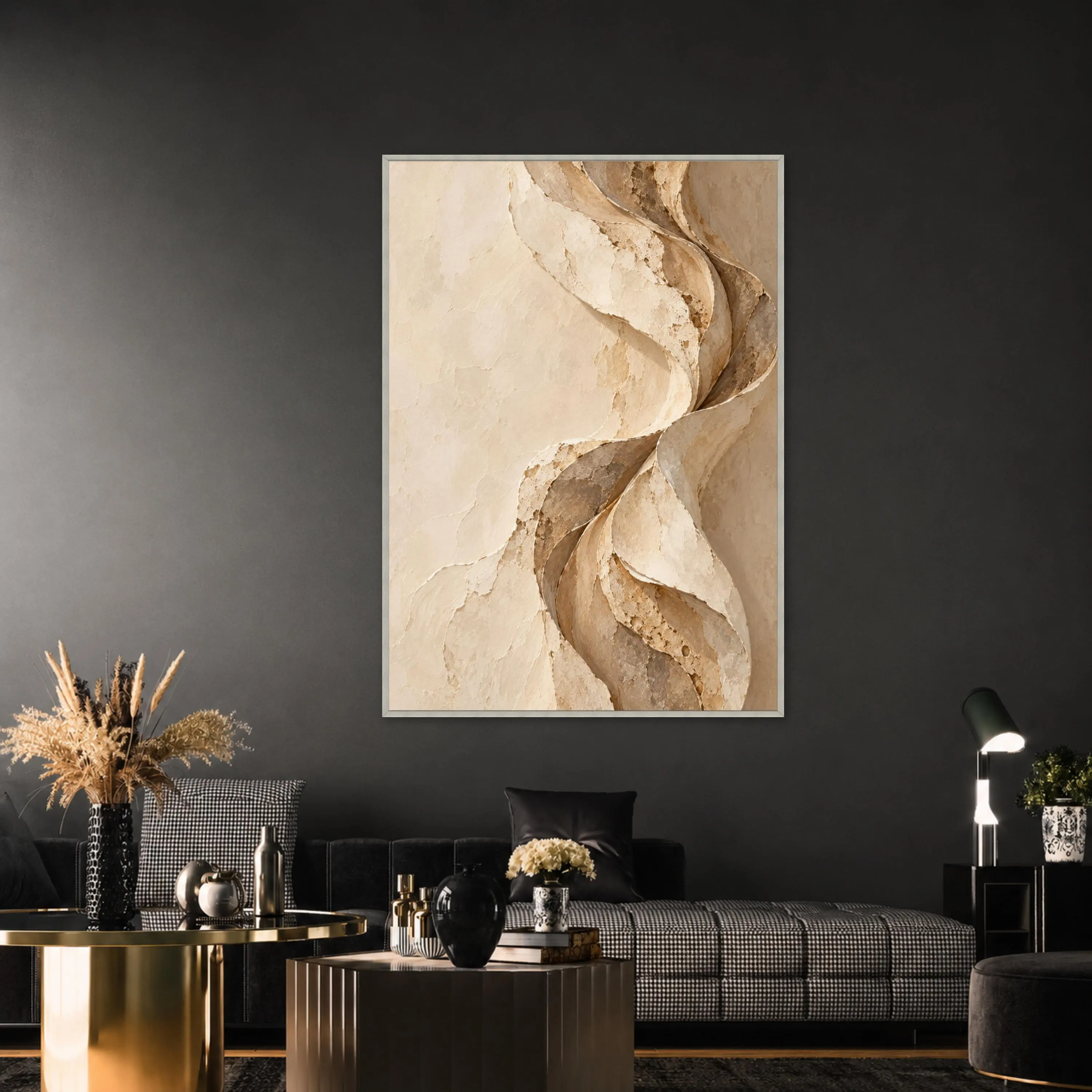 Elegant Neutral Canvas Print, Abstract Wall Art with Organic Shapes, Modern Decor for Living Room or Office, Minimalist Style - image 2