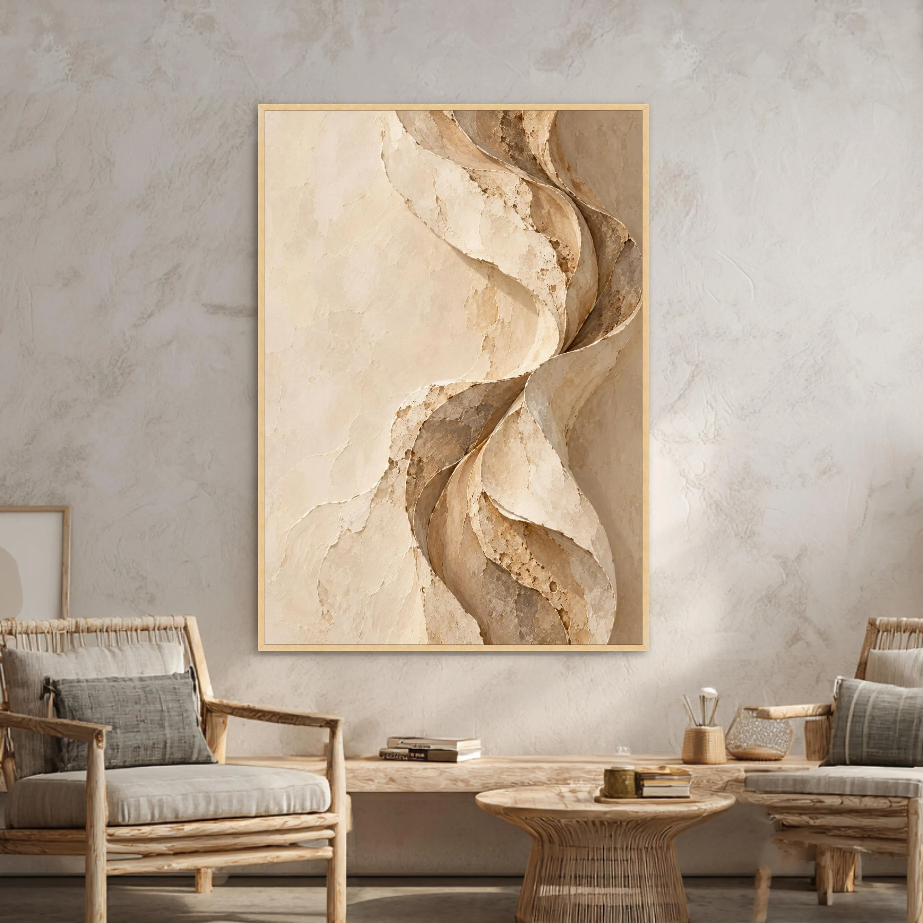 Elegant Neutral Canvas Print, Abstract Wall Art with Organic Shapes, Modern Decor for Living Room or Office, Minimalist Style - image 5
