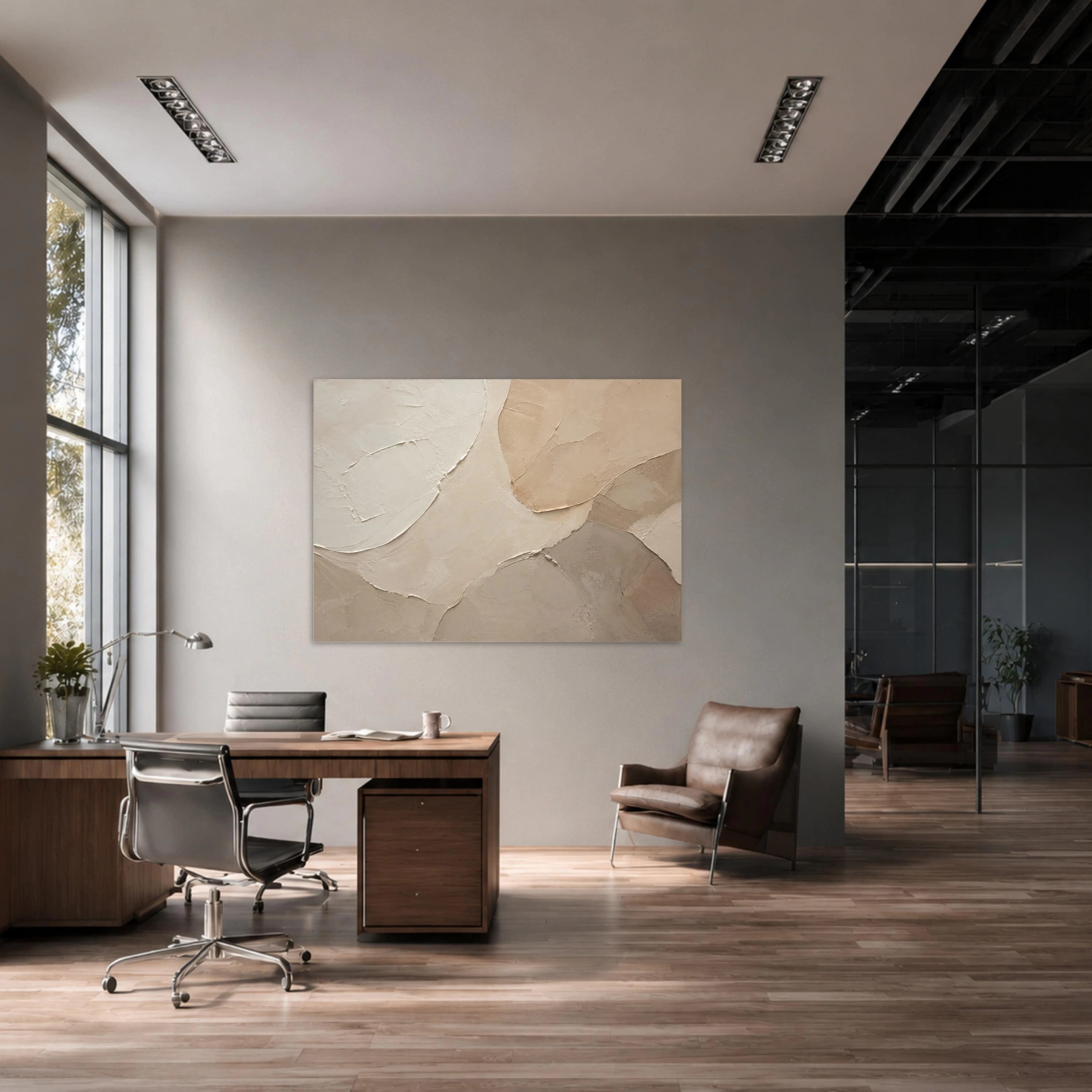 Minimalist Beige Canvas Print, Modern Abstract Wall Art for Home and Office Decor, Neutral Tones for Living Room, beige wall art - image 3