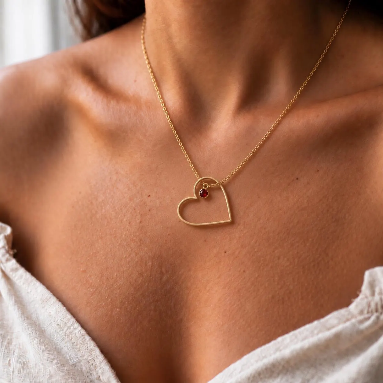 Heart Birthstone and Birth Flower Necklace, 925 Sterling Silver Custom Floral Pendant, Minimalist Personalized Gift For Her - image 3