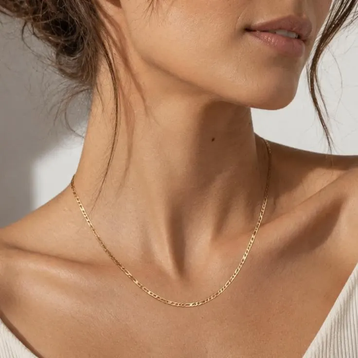 925 Sterling Silver Figaro Solid Chain Necklace, Real Silver Bracelet For Women, Dainty Figaro Layering Chain, Everyday Jewelry Gift For Her - image 4