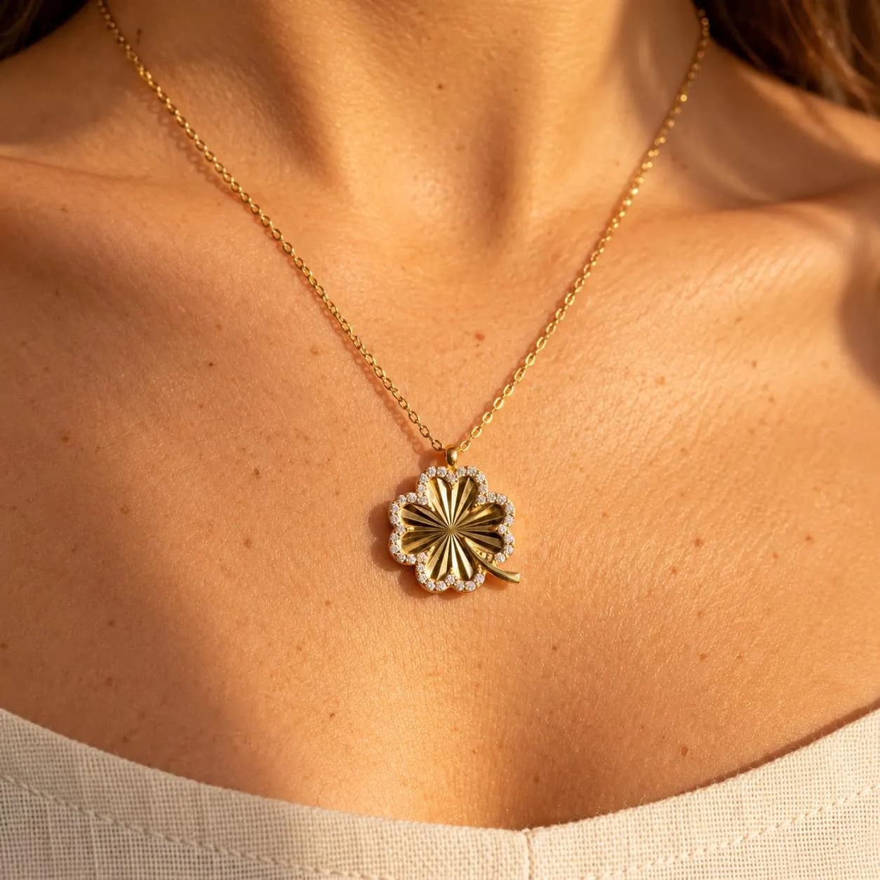Four Leaf Clover Necklace, St. Patrick's Day Jewelry For Women, Good Luck Gift, Lucky Charm Keepsake - image 3