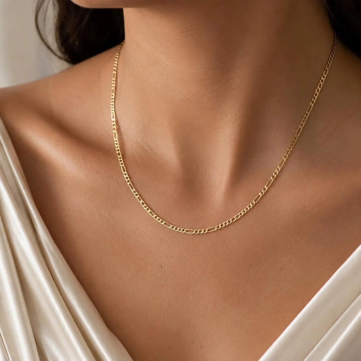 925 Sterling Silver Figaro Solid Chain Necklace, Real Silver Bracelet For Women, Dainty Figaro Layering Chain, Everyday Jewelry Gift For Her - image 3