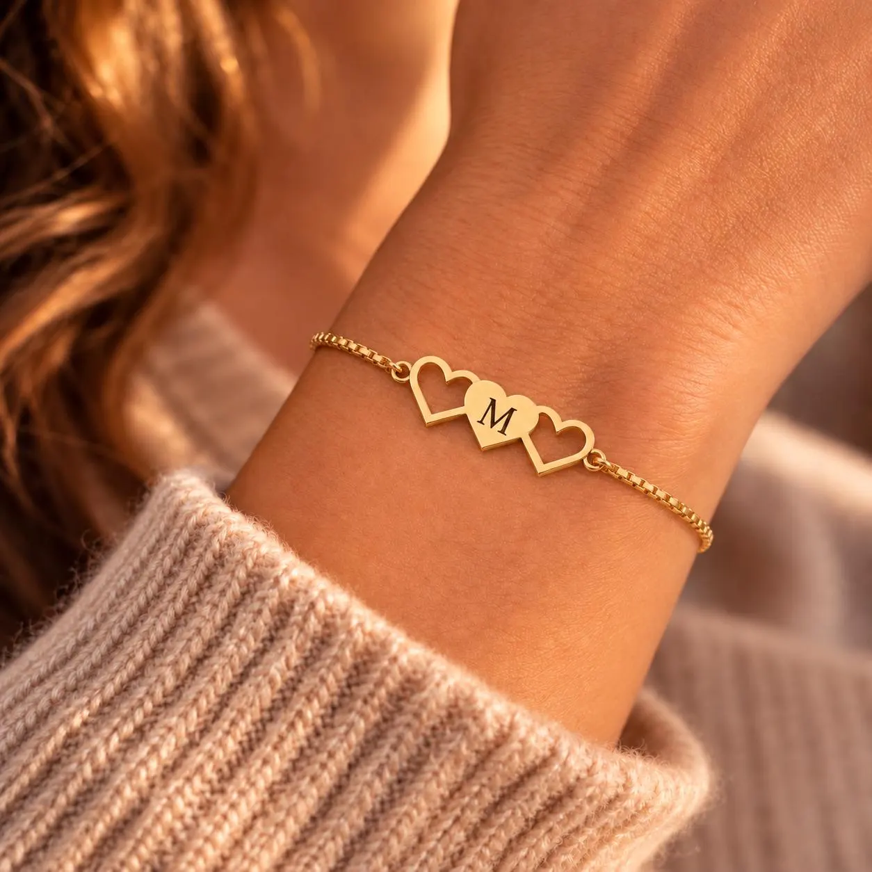 Personalized Initial Heart Bracelet, 925 Sterling Silver Bracelet, Custom Letter Bracelet, Gold Silver Rose Gold Jewelry, Gift for Her - image 3