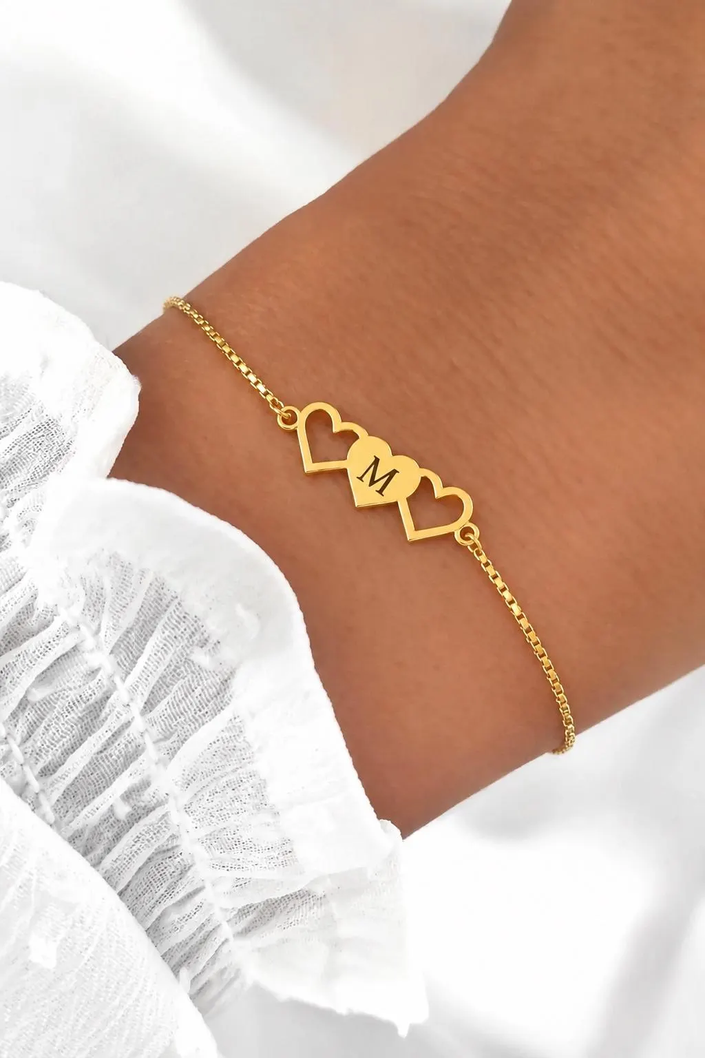 Personalized Initial Heart Bracelet, 925 Sterling Silver Bracelet, Custom Letter Bracelet, Gold Silver Rose Gold Jewelry, Gift for Her - image 5