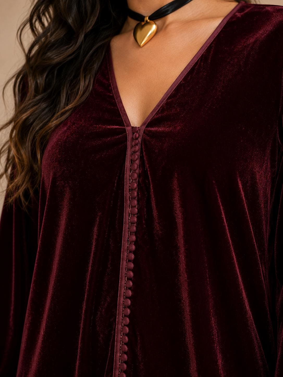Handmade moroccan burgundy velvet dress, boho festival outfit, gifts, honeymoon gifts - image 5