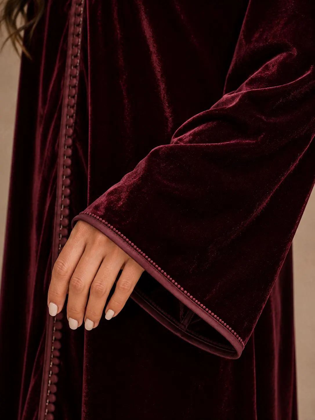 Handmade moroccan burgundy velvet dress, boho festival outfit, gifts, honeymoon gifts - image 4