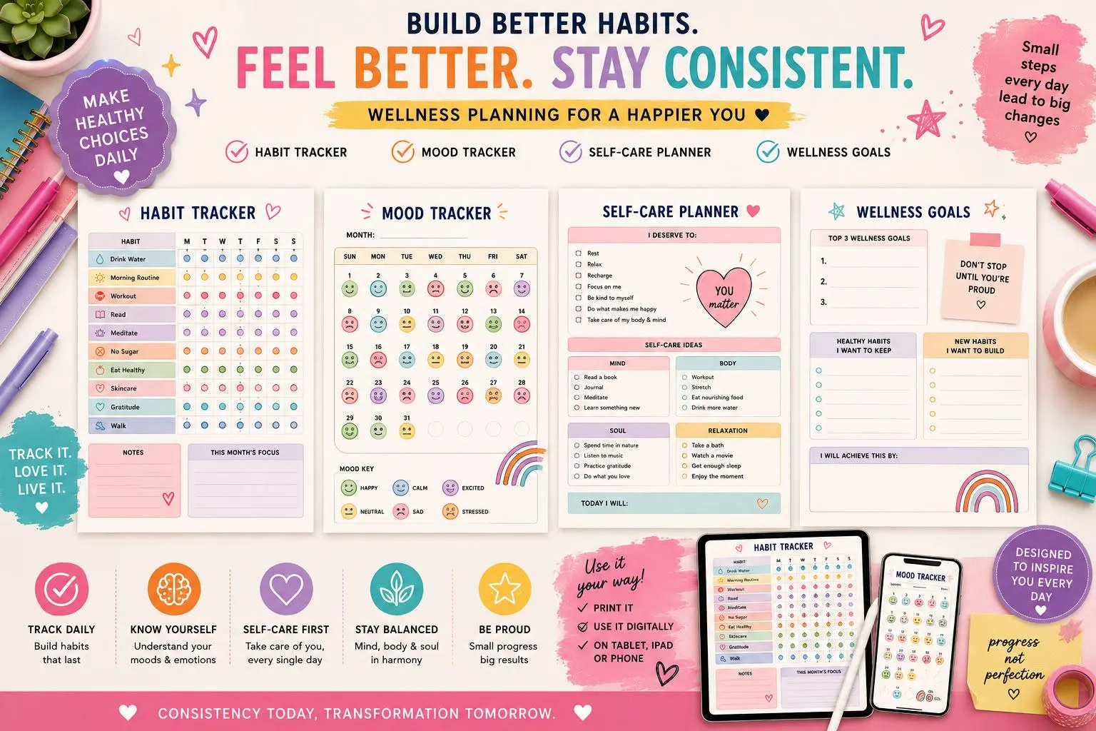 2027 Colorful Life & Monthly Planner | Goals, Budget, Habits (PDF Download) - image 4