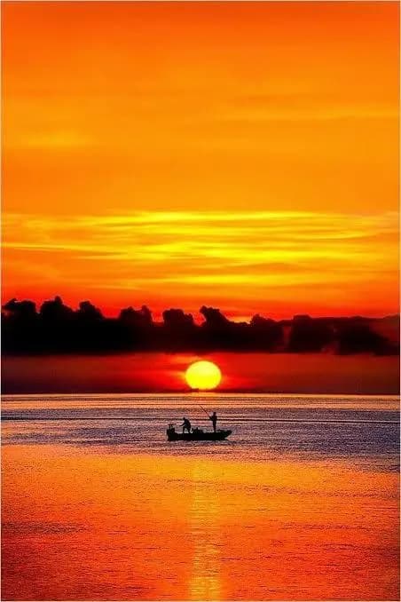 Golden Sunset Fishing Boat Art, Ocean Seascape Wall Decor (Digital Download) - image 3