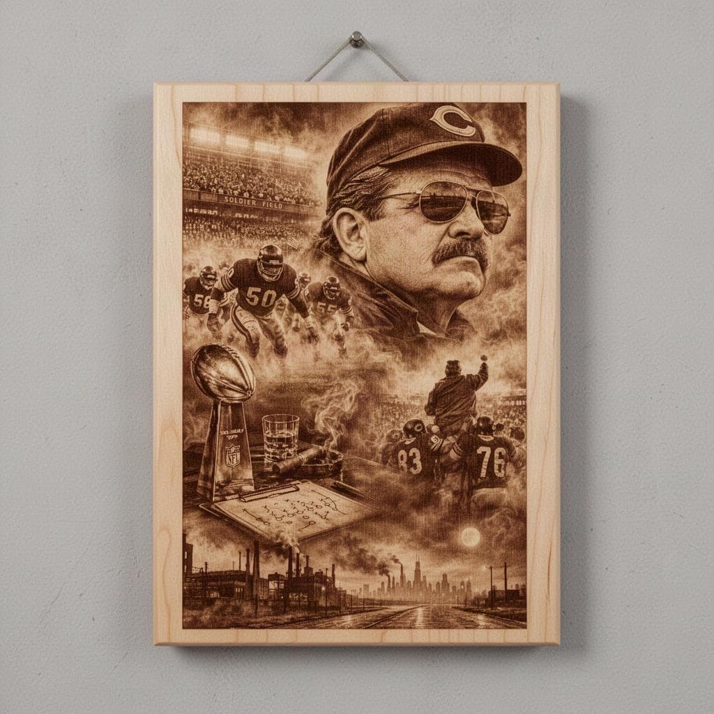 Sports Icon Mike Ditka laser Enhanced PNG, Laser Ready, Wood Engraving (Digital Download) - image 3
