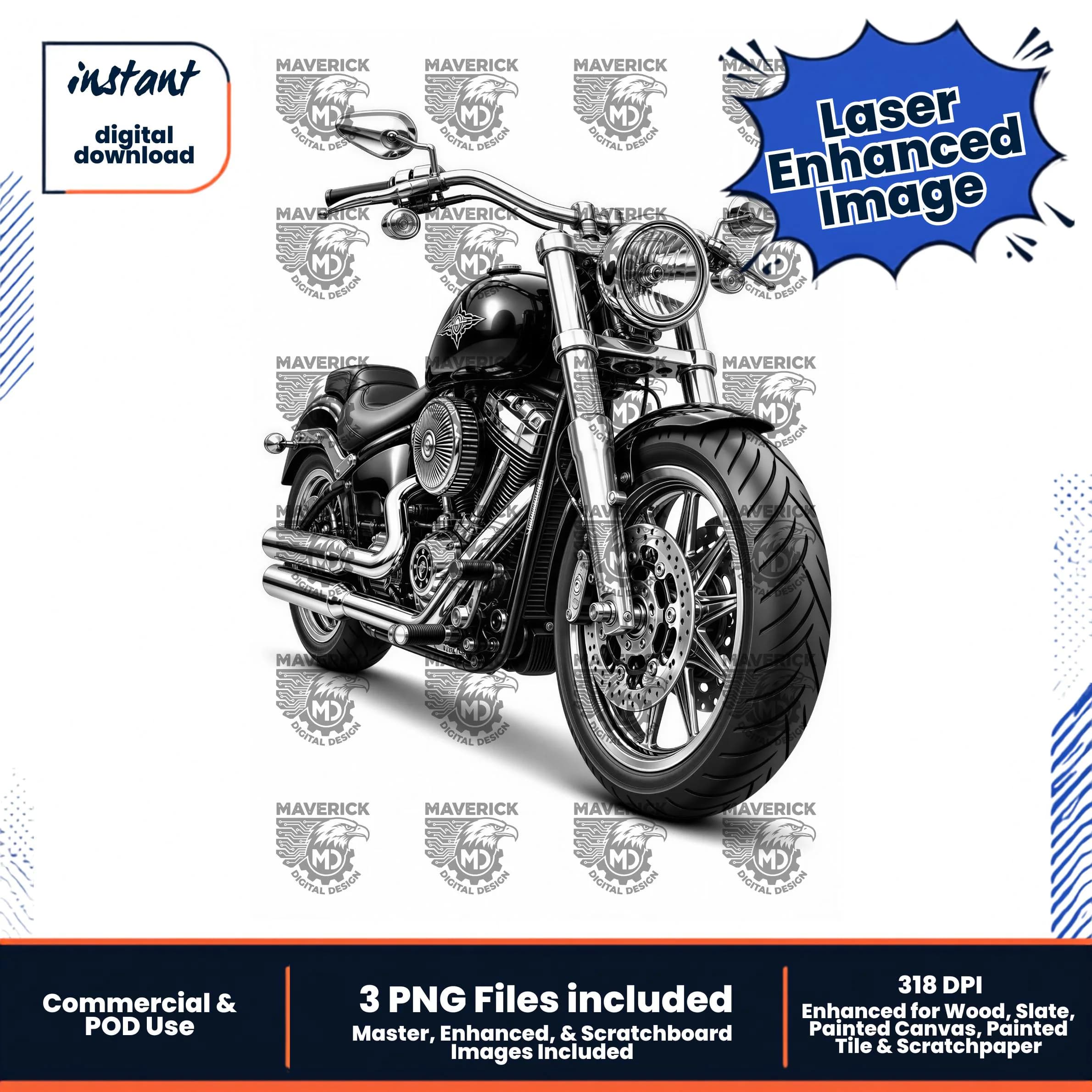 Chopper PNG, Laser Ready, Wood Engraving (Digital Download)