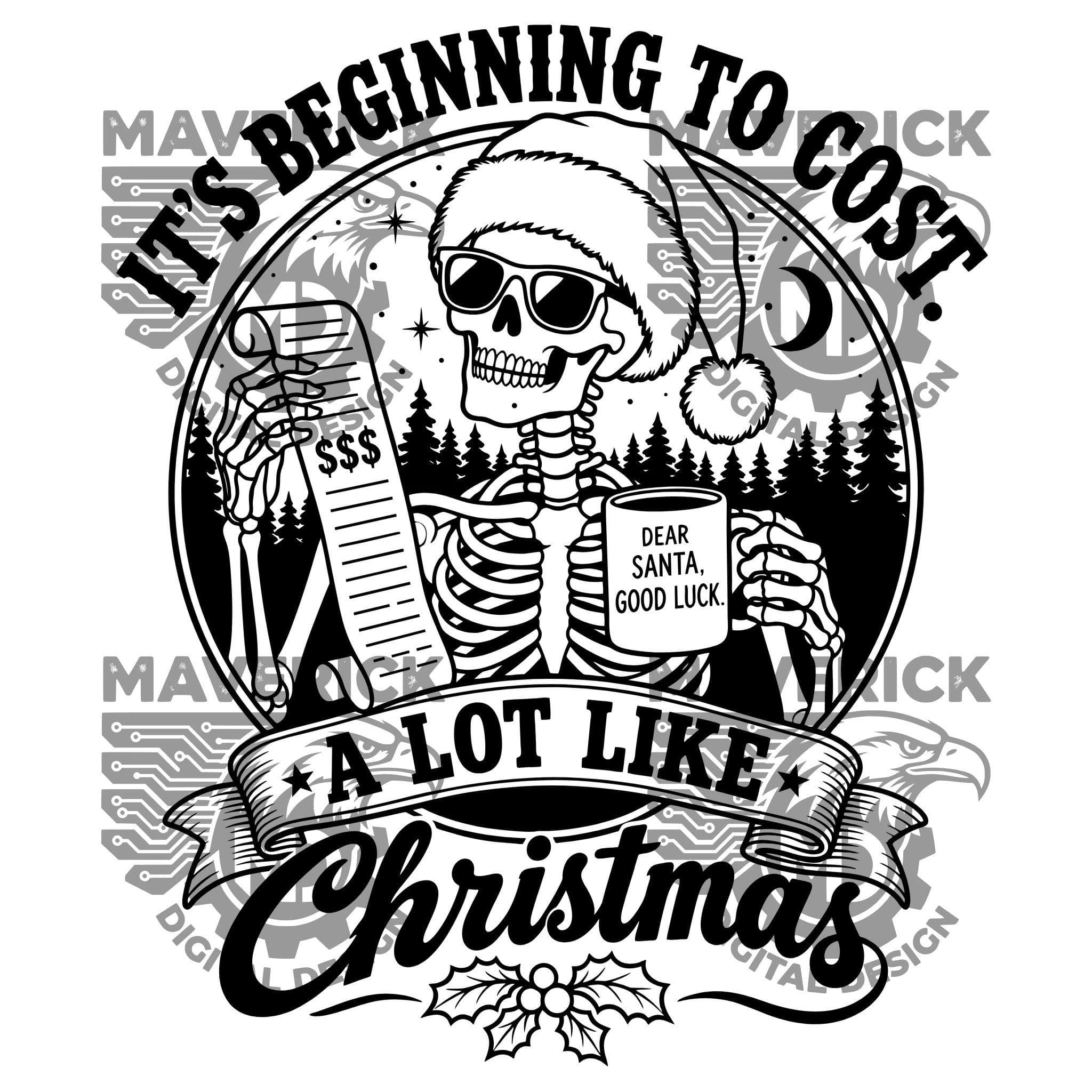 Christmas Skeleton SVG PNG, Laser Ready, Wood Engraving (Digital Download) - image 4
