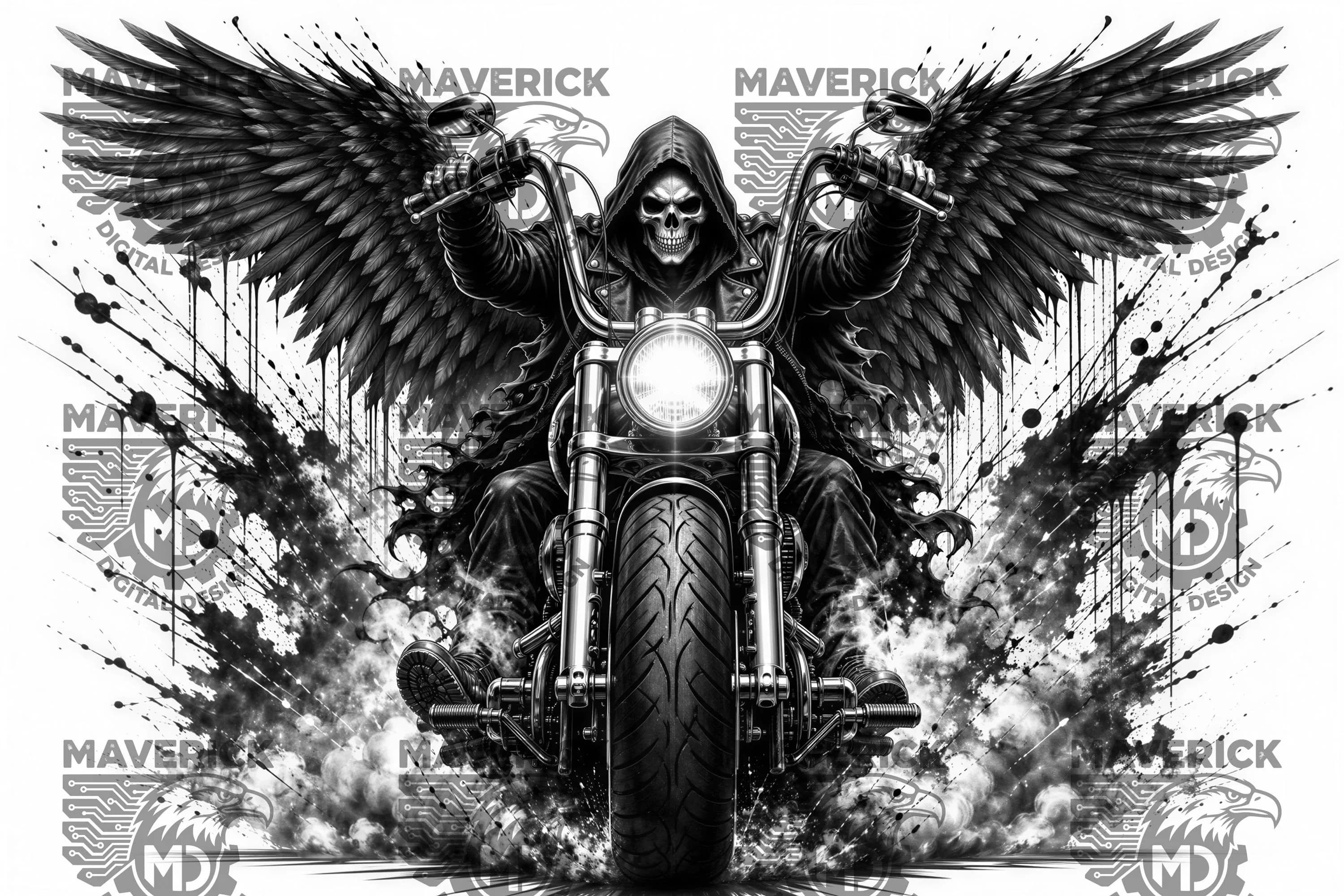 Angle of death riding motorcycle PNG, Laser Ready, Wood Engraving (Digital Download) - image 3