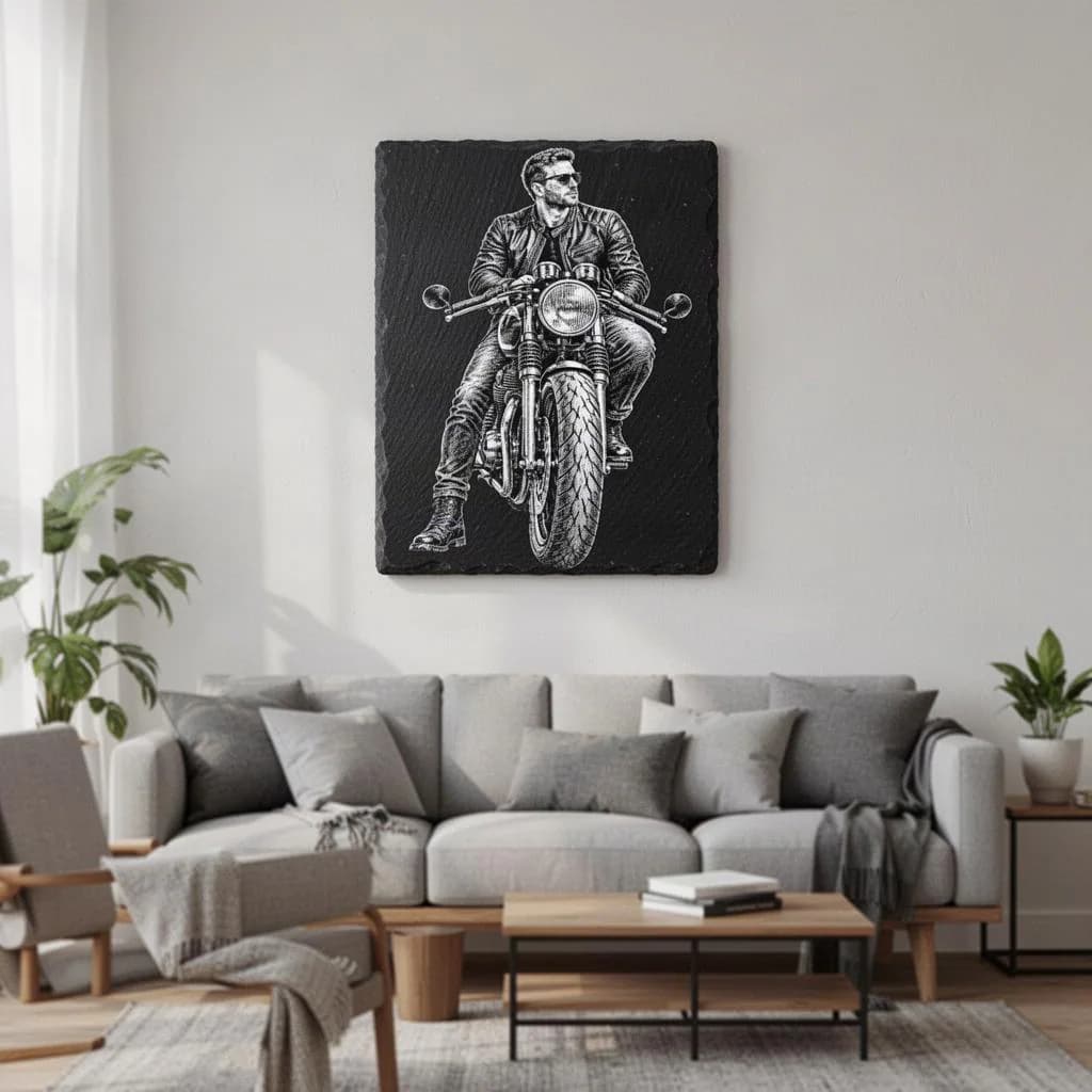 Man on motorcycle PNG, Laser Ready, Wood Engraving (Digital Download) - image 5