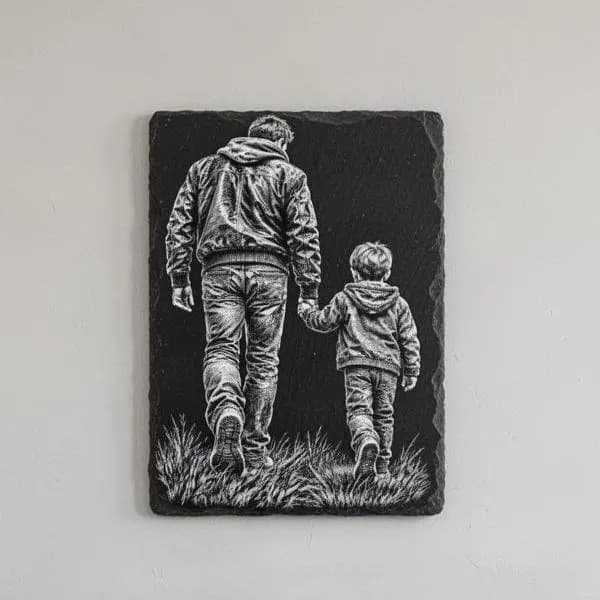 Walking father and son PNG, Laser Ready, Wood Engraving (Digital Download) - image 5