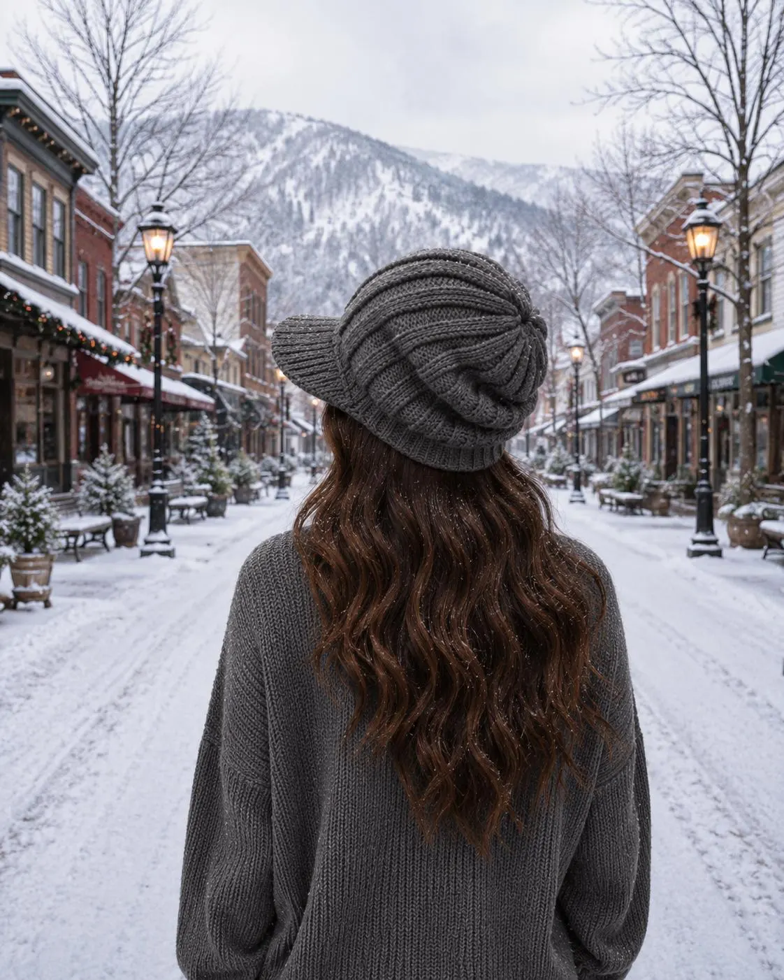 Womens Cashmere Angora Wool Hat Winter Double Layer Visor Beanie Warm Chunky Knit Peak Cap - image 3