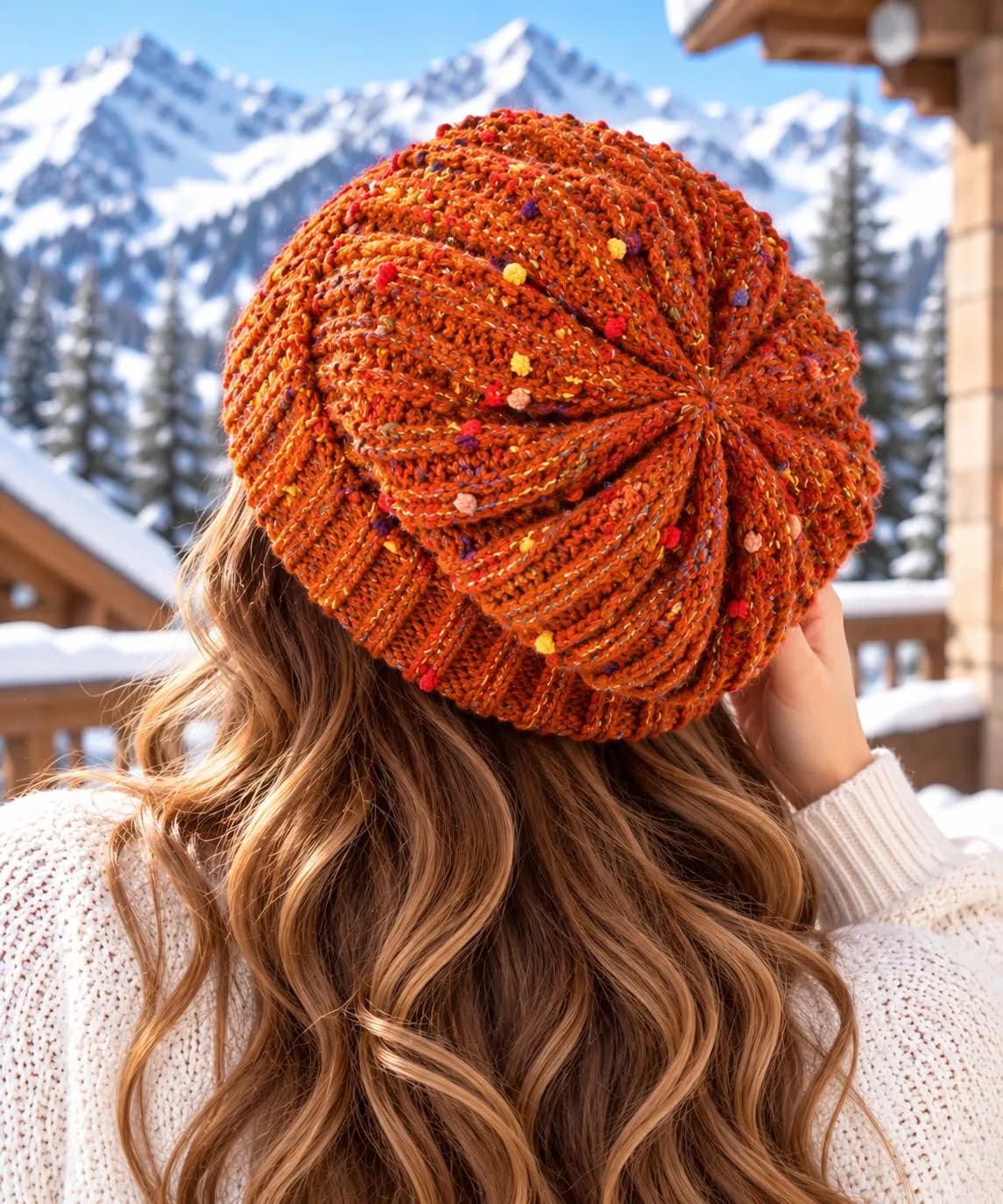 Women’s Multitone Slouch Knit Hat, Thick Cozy Winter Beanie, Relaxed Casual Cold Weather Cap - image 3