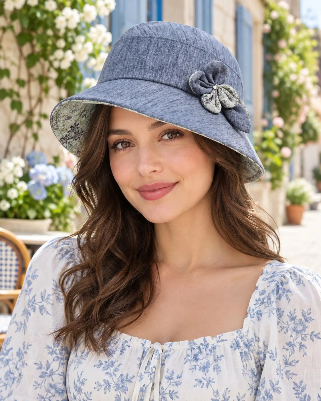 Wide Brim Floral Bucket Hat Foldable Breathable Summer Sun Hat - image 3