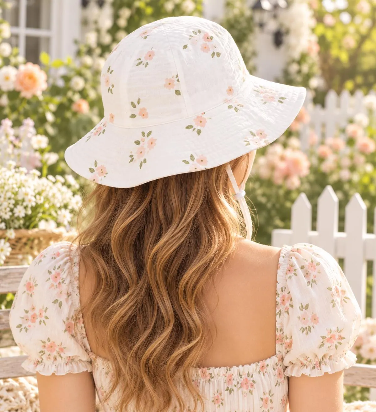 Baby Floral Bucket Hat, Adjustable Sun Protection, Lightweight Summer Cap - image 2