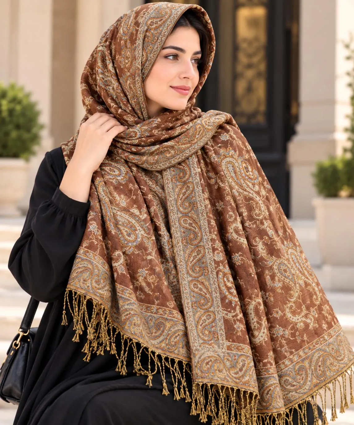 Women’s Luxurious Pashmina Scarf, Elegant Printed Shawl Wrap, Soft Cozy Winter Stole, Chic Cold Weather Accessory - image 2