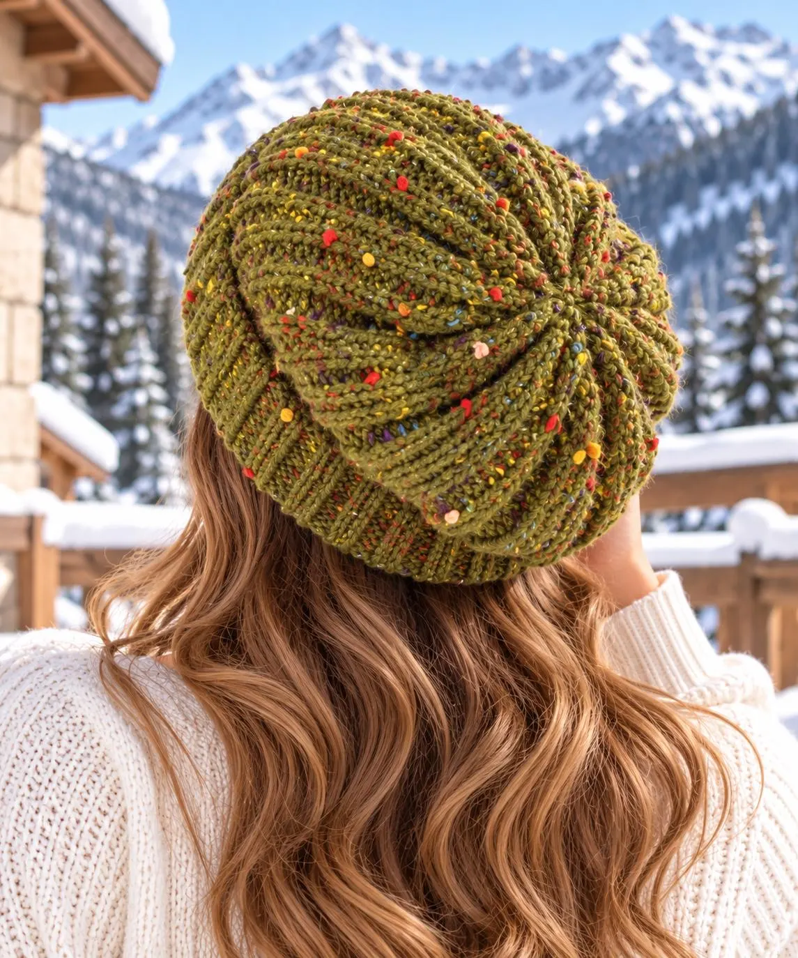 Women’s Multitone Slouch Knit Hat, Thick Cozy Winter Beanie, Relaxed Casual Cold Weather Cap - image 5
