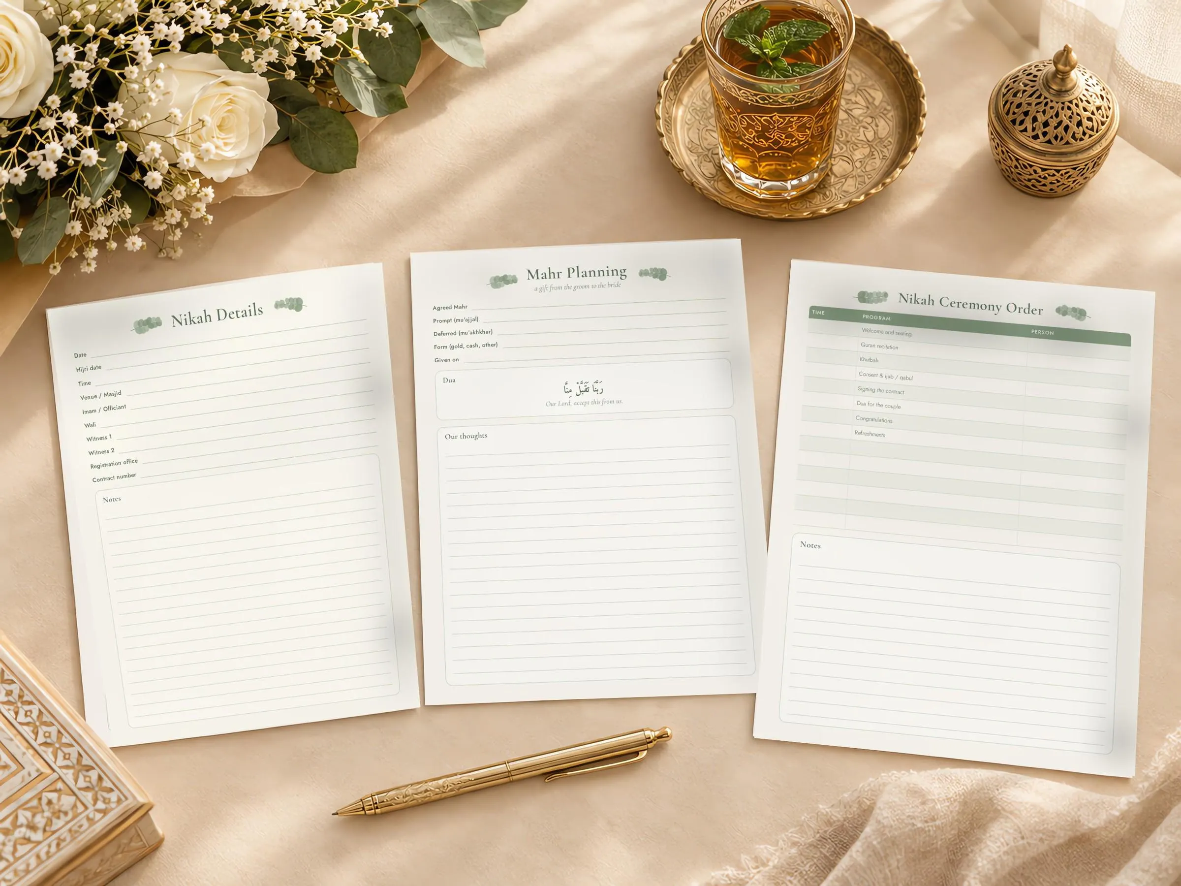 Muslim Wedding Planner Digital, Nikah Planner GoodNotes, Islamic Wedding Planner Printable, Walima Henna Planner, Hyperlinked iPad PDF - image 4