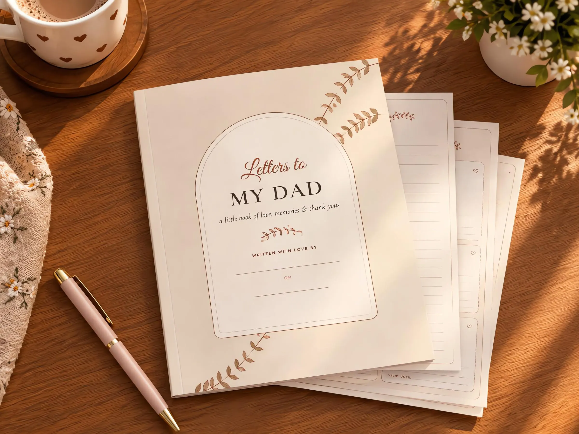 Letters to My Dad, Fill in the Blank Book for Dad, Christmas Gift for Dad from Daughter Son, Printable Dad Journal, Fathers Day Gift