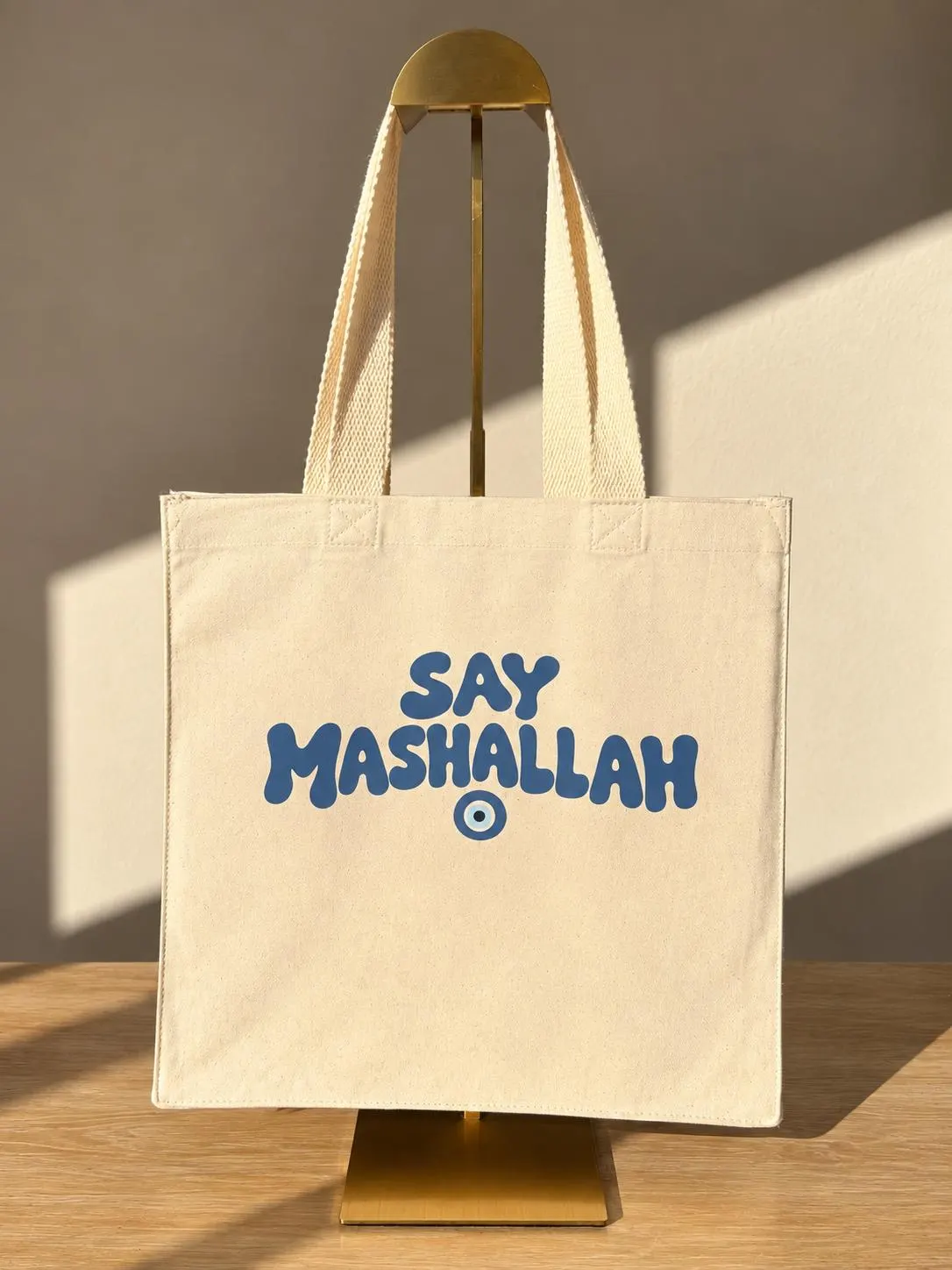 Say Mashallah Canvas Tote Bag | Evil Eye Tote | Middle Eastern Gift | Farmers Market Reusable Bag - image 3