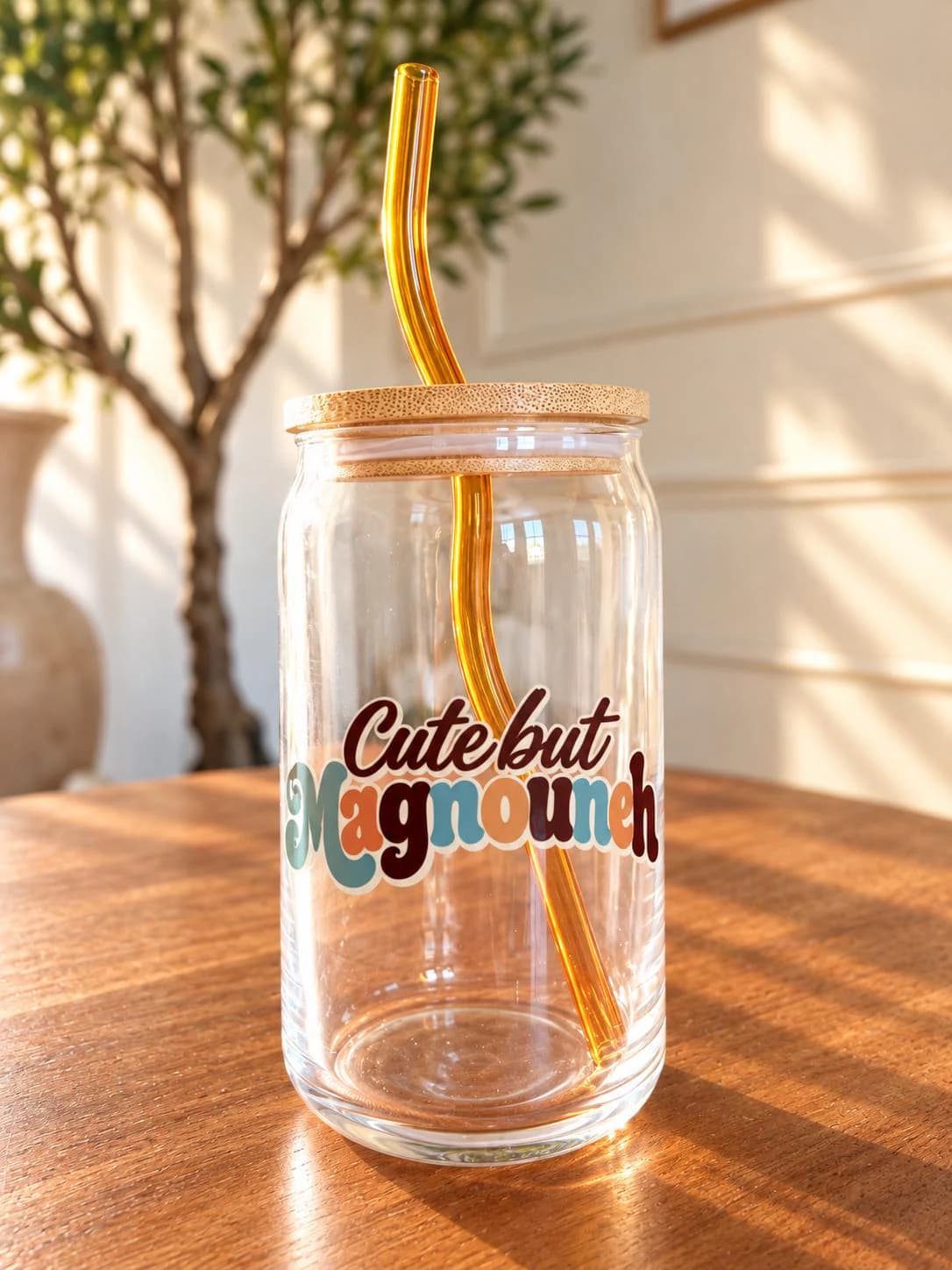 Cute But Magnouneh Glass Coffee Cup | Glass Tumbler | Arab Middle Eastern Cup | 16oz