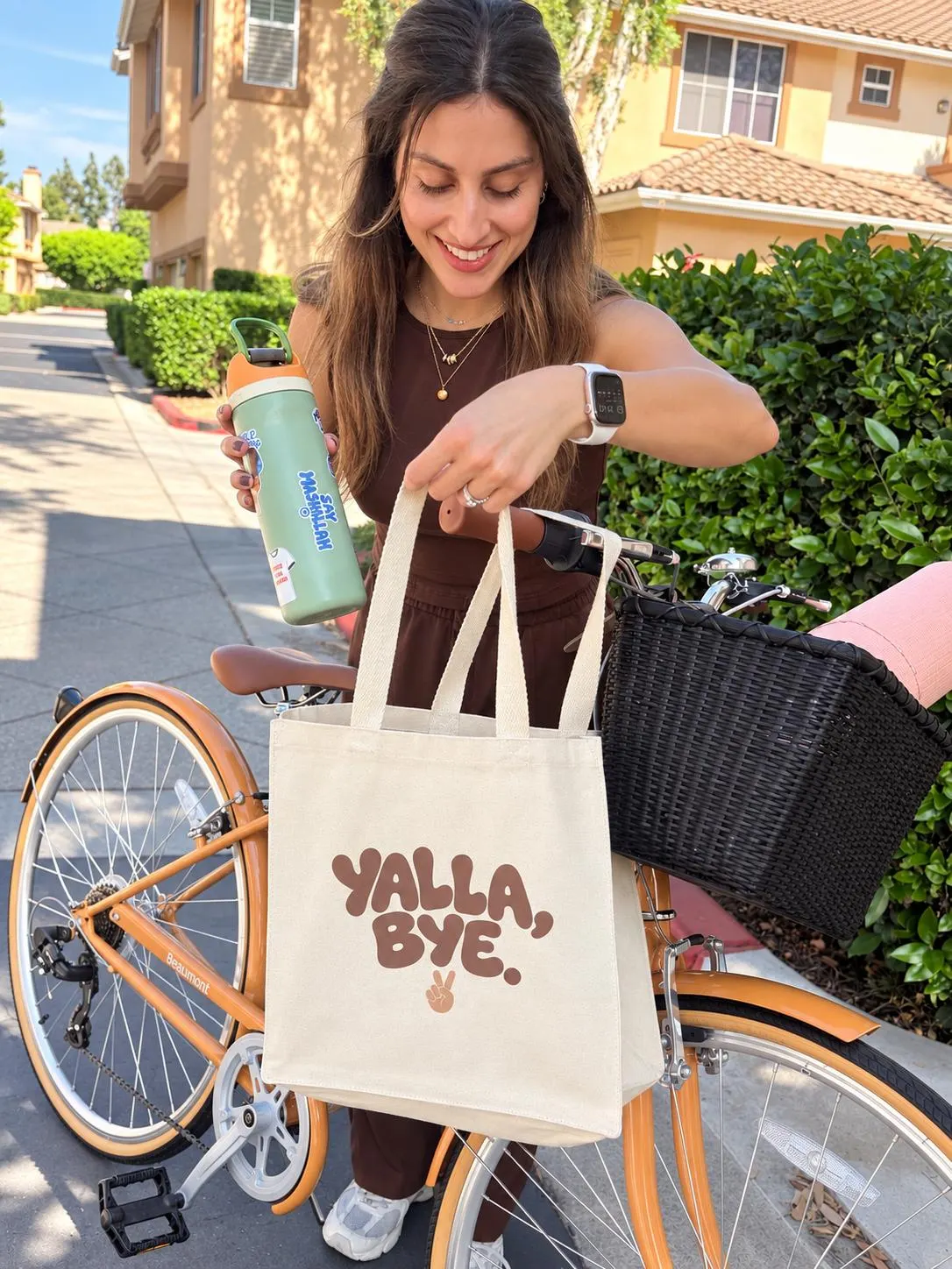 Yalla Bye Canvas Tote Bag | Arabic Funny Tote | Middle Eastern Gift | Farmers Market Reusable Bag - image 5
