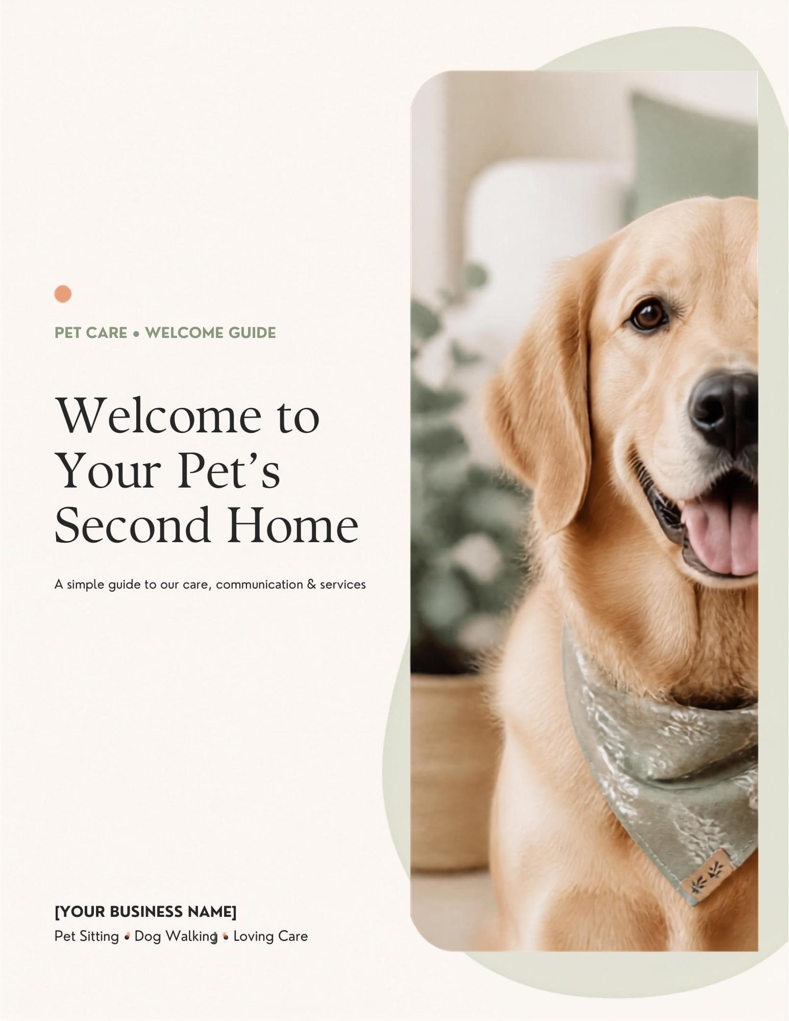 Pet Sitting Welcome Guide Template: 12-Page Canva Editable (Digital Download)