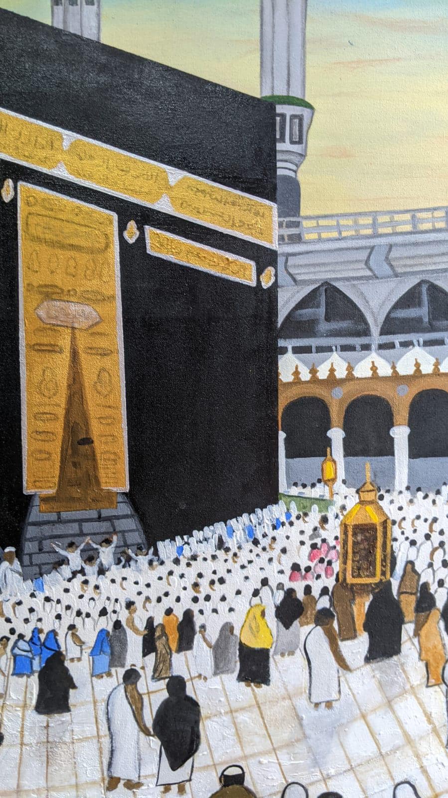 Kaaba Wall Art, Islamic Painting, Mecca Canvas (24x36 inches)
