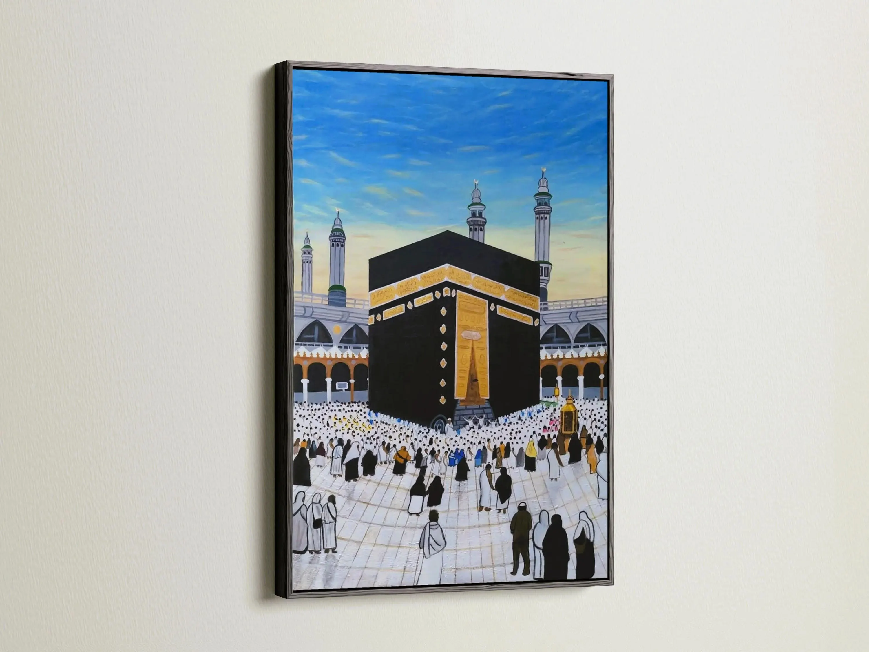 Kaaba Wall Art, Makkah Islamic Painting, Umrah Hajj Home Deco