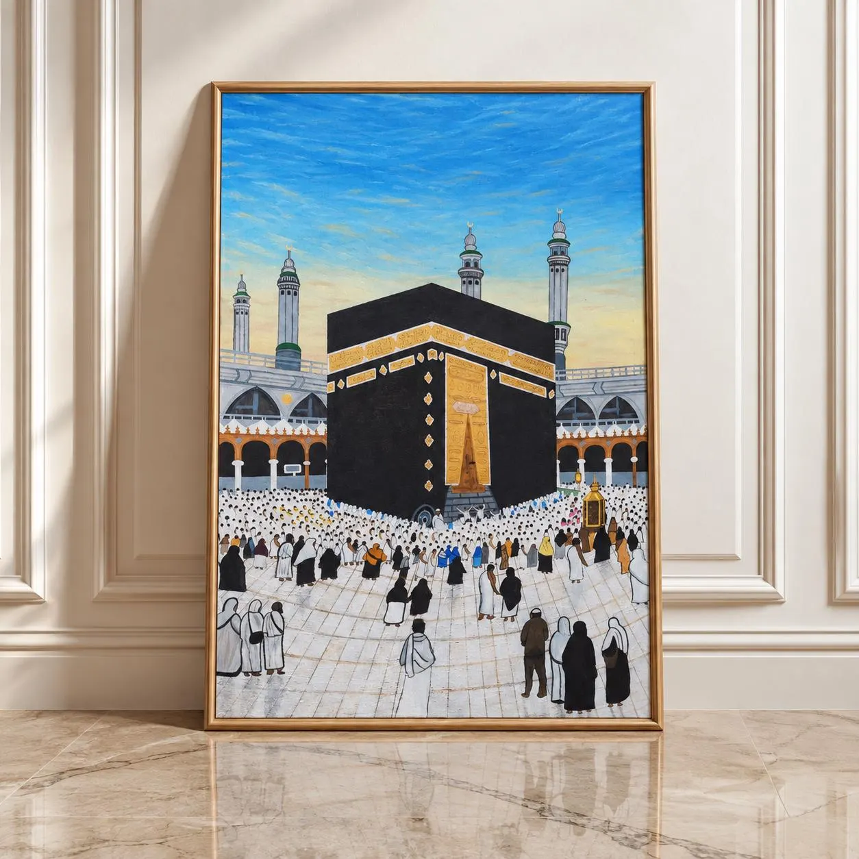The Kaaba Wall Art, Makkah Islamic Painting On Canvas, Umrah & Hajj Muslim Gift Ideas, Muslim Home Decor