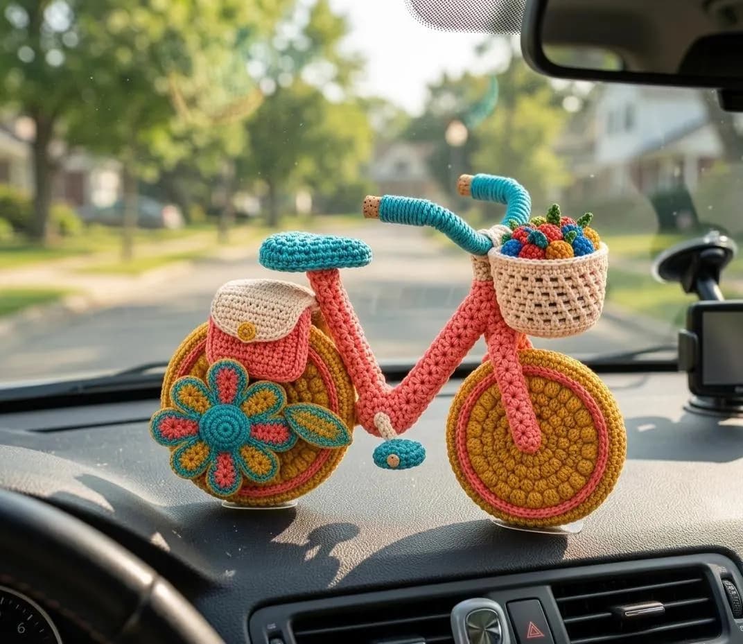 Mini Bicycle Crochet Pattern, Flower Charm & Flag Amigurumi (PDF Download) - image 4
