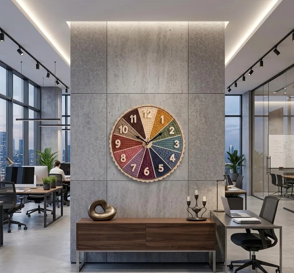 Crochet Wall Clock Pattern, Textured Twelve-Hue Design (Digital PDF) - image 4