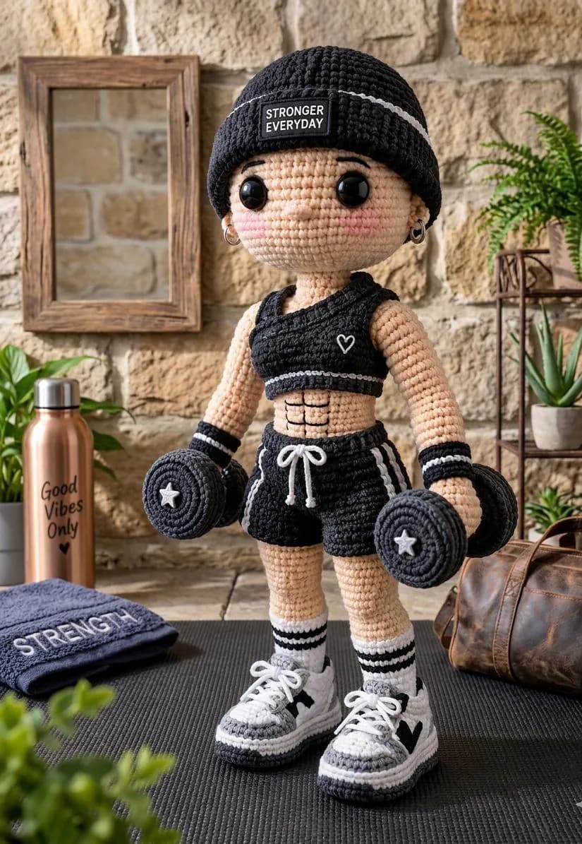 Muscular Gym Boy Amigurumi Crochet Pattern, Fitness Doll (Digital PDF) - image 4