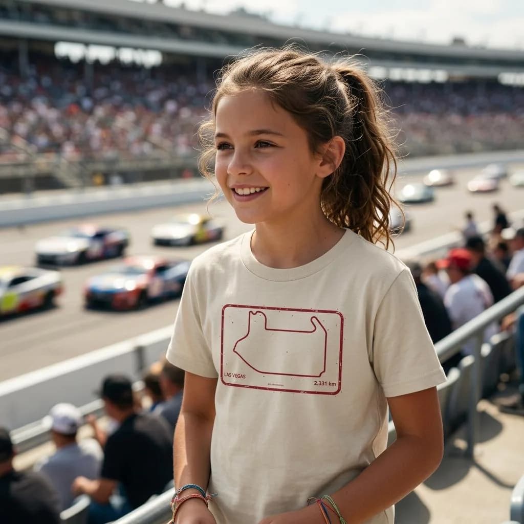 Las Vegas Racing Track Map Kids T-Shirt | Formula 1 Fan Kid's Racing Gift