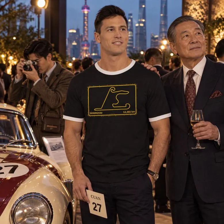 Shanghai Racing Ringer T-Shirt Travel Gift, China F1 Fan Racing Shirt