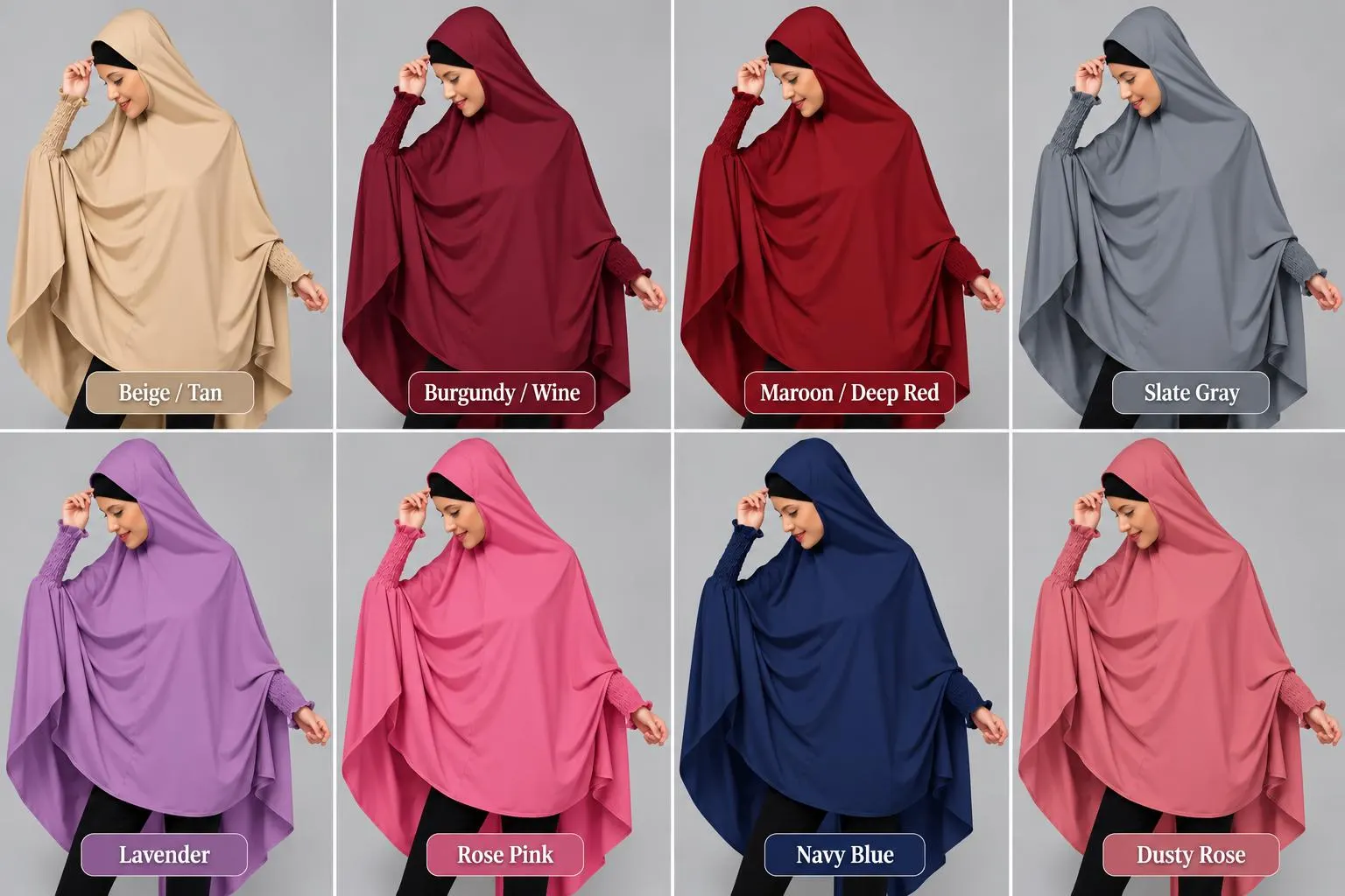 Instant Prayer Hijab Dress | Smocked Sleeves, Full Coverage Namaz Garment (Jersey Fabric) - image 3